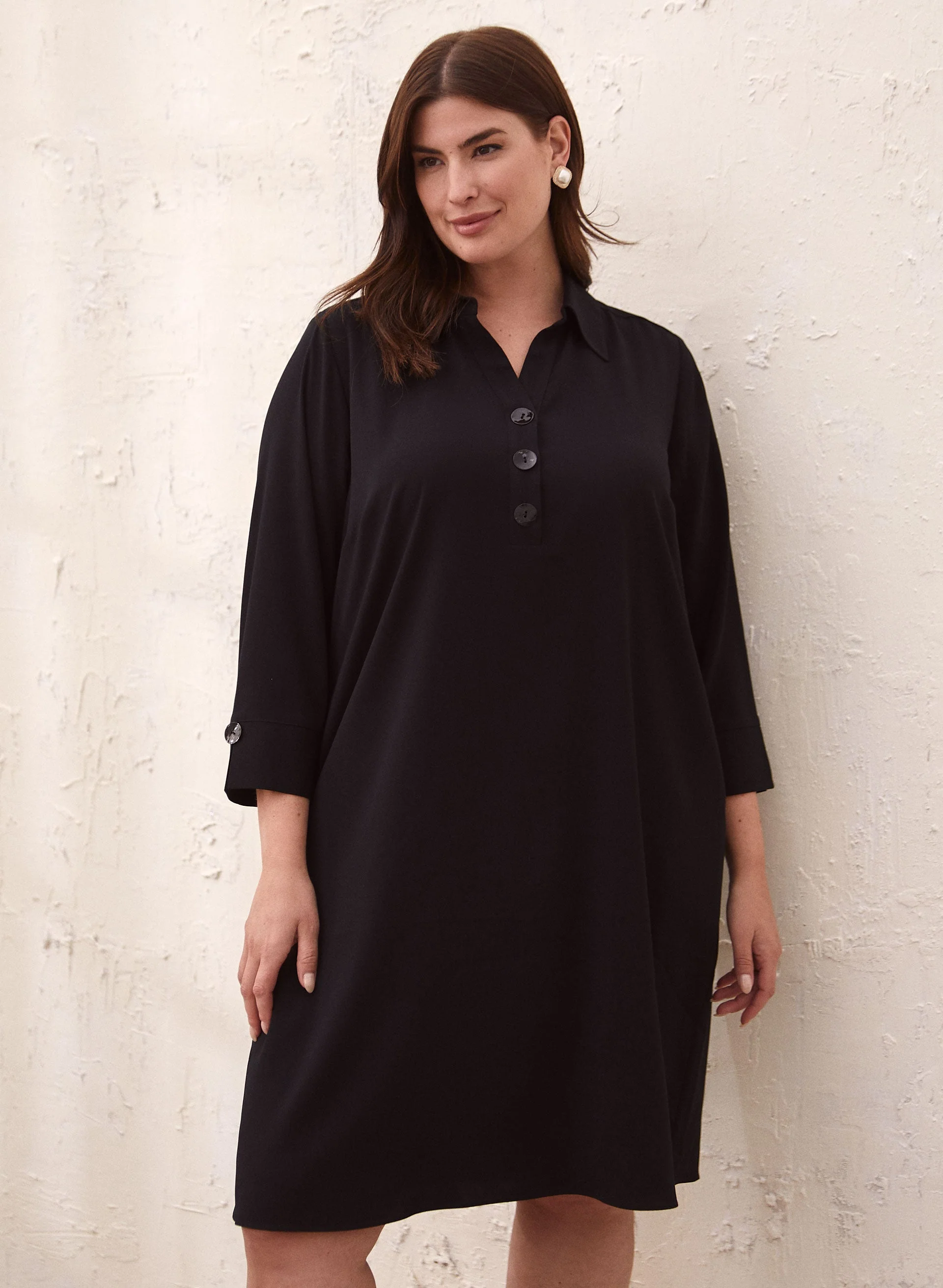 3/4 Sleeve A-Line Dress - Image 5