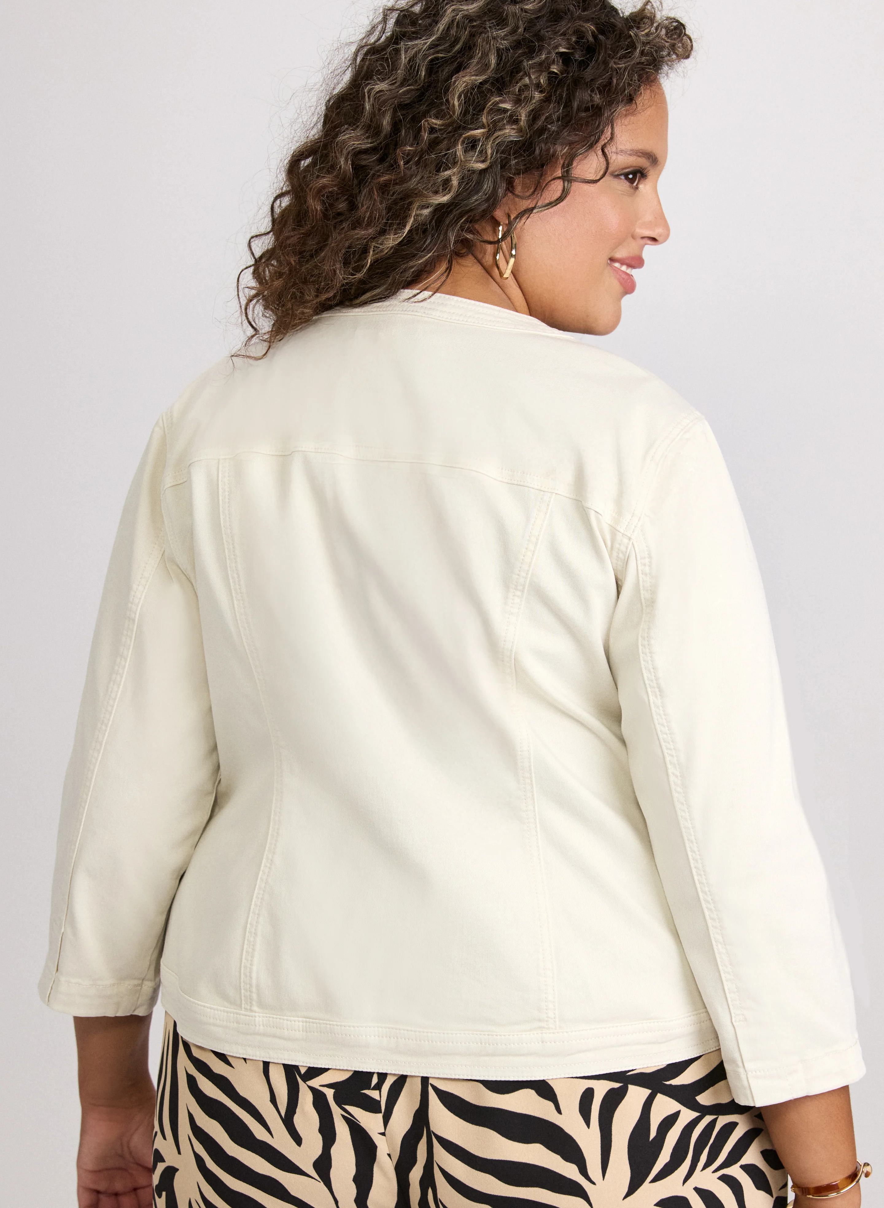 3/4 Sleeve Jean Jacket - Image 4