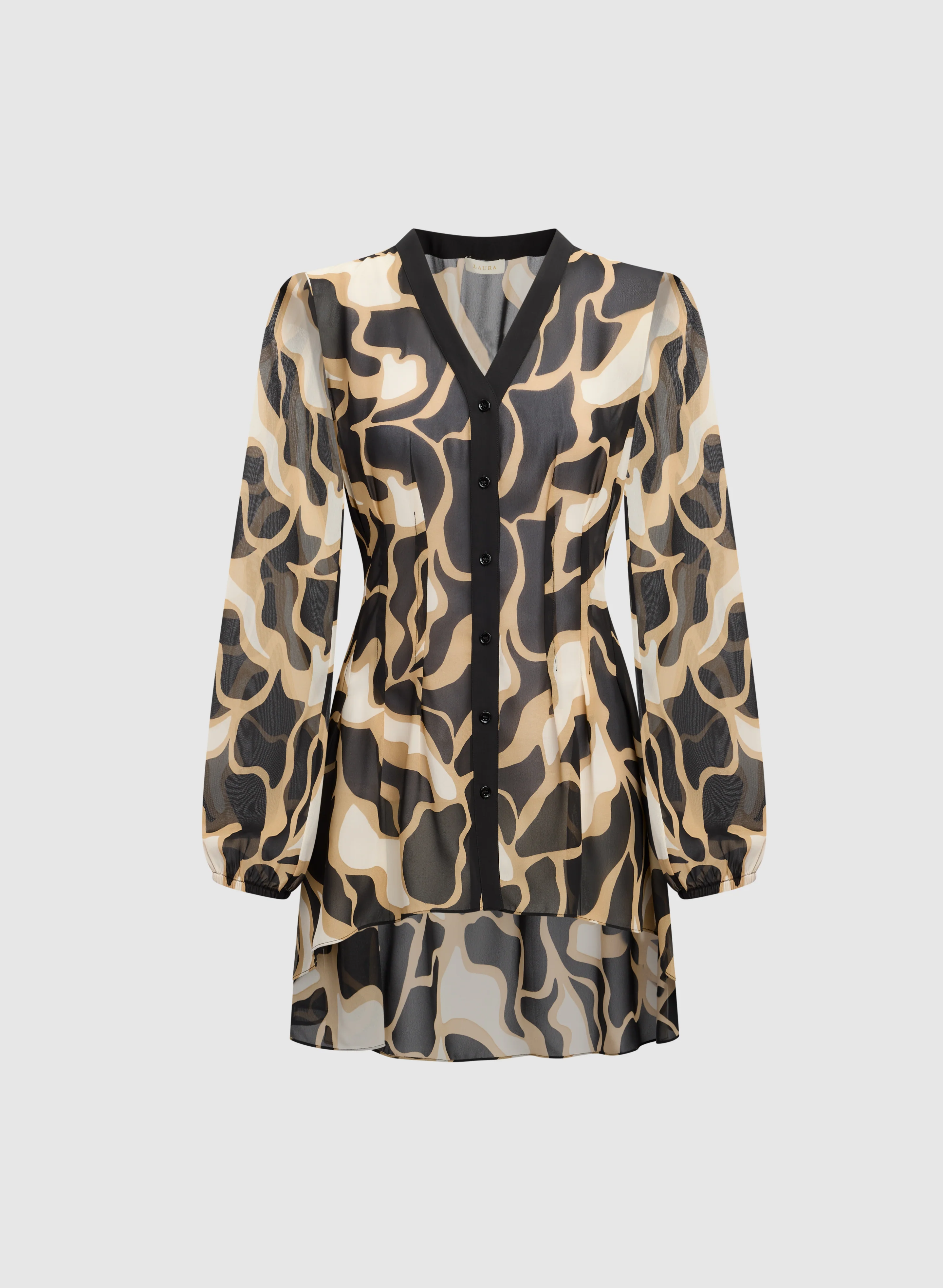 Abstract Chiffon Blouse - Image 6