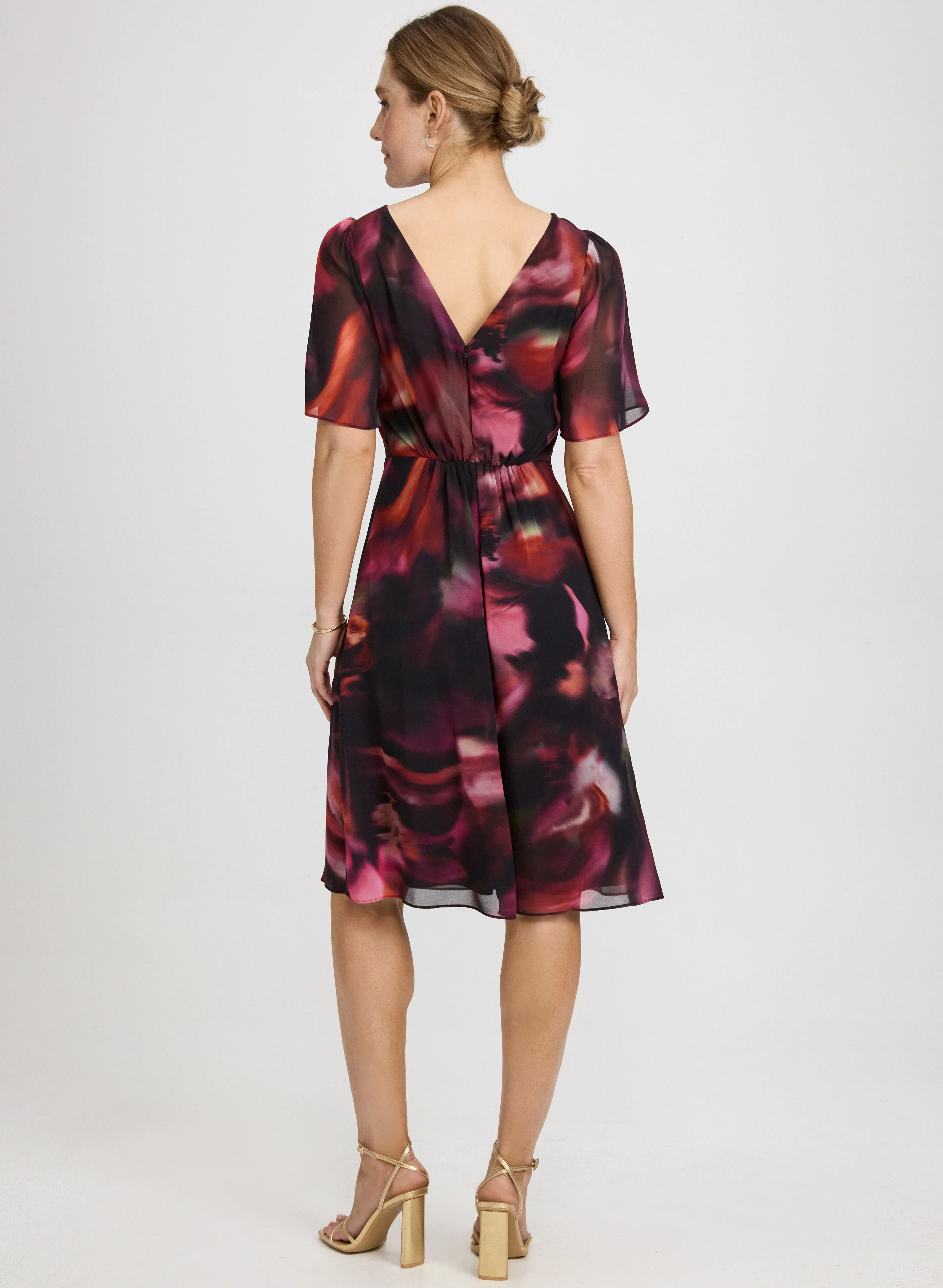 Abstract Chiffon Dress - Image 3
