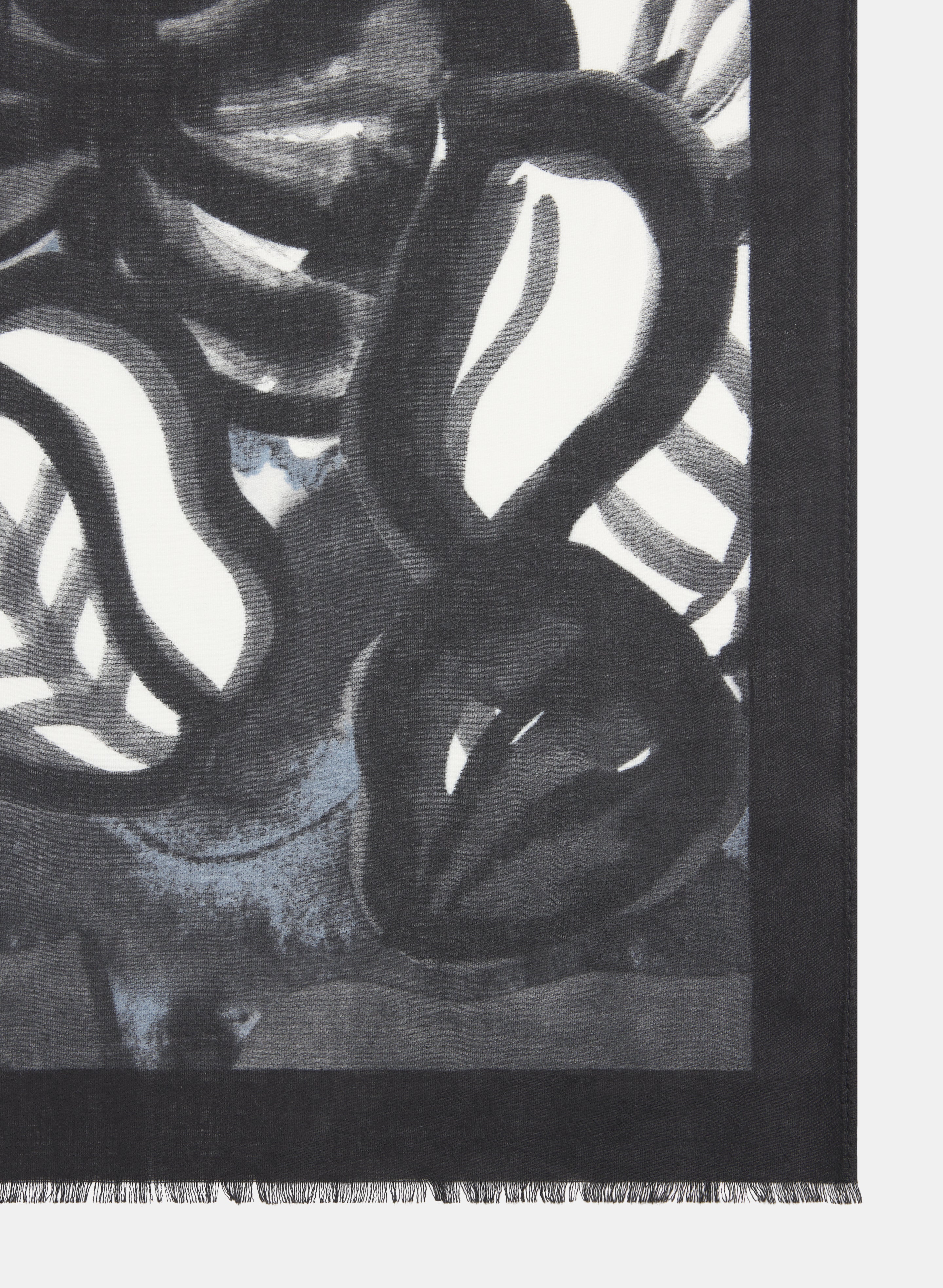 Abstract Leaf Print Scarf - Image 3