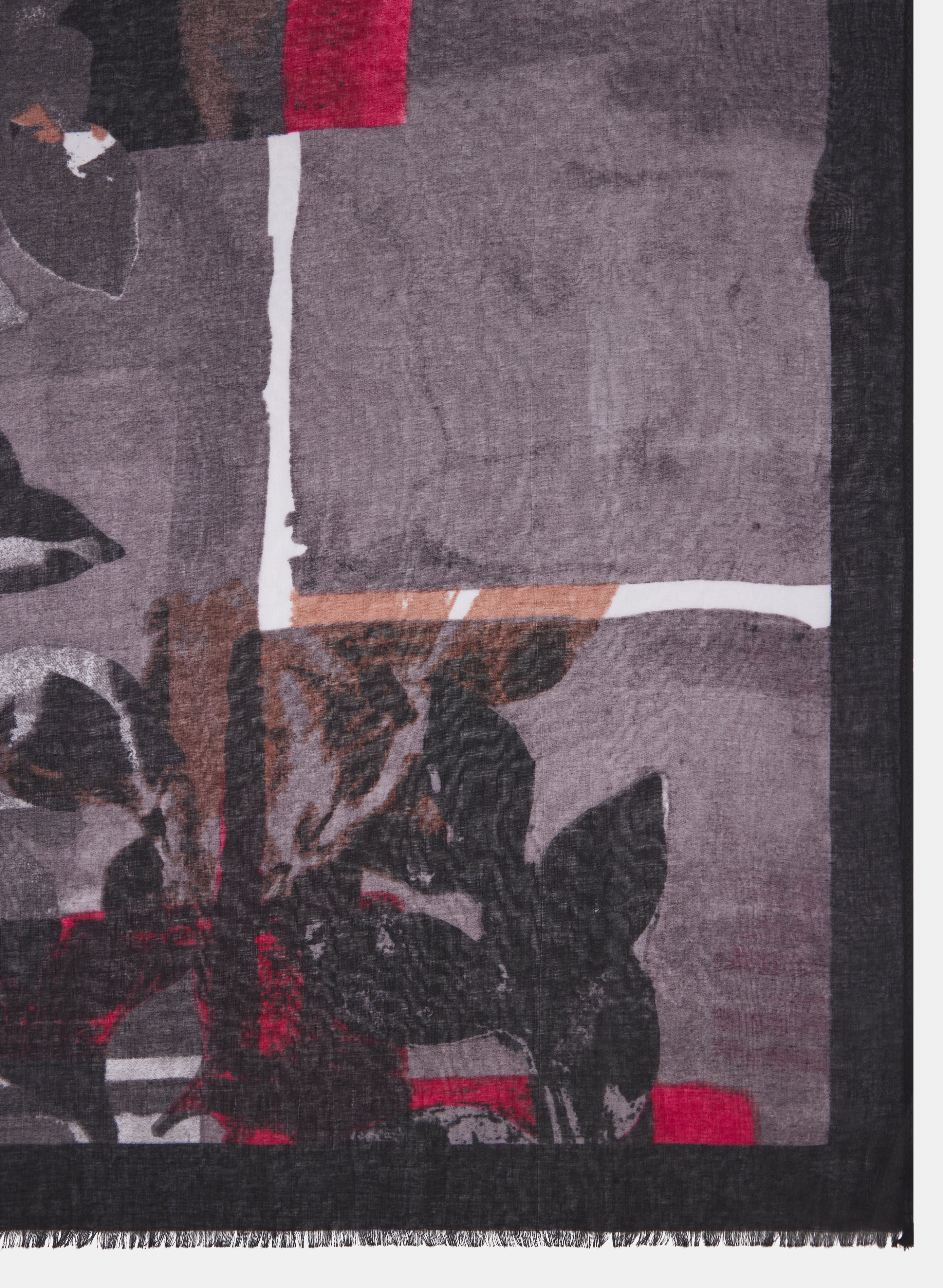 Abstract Leaf Print Scarf - Image 3