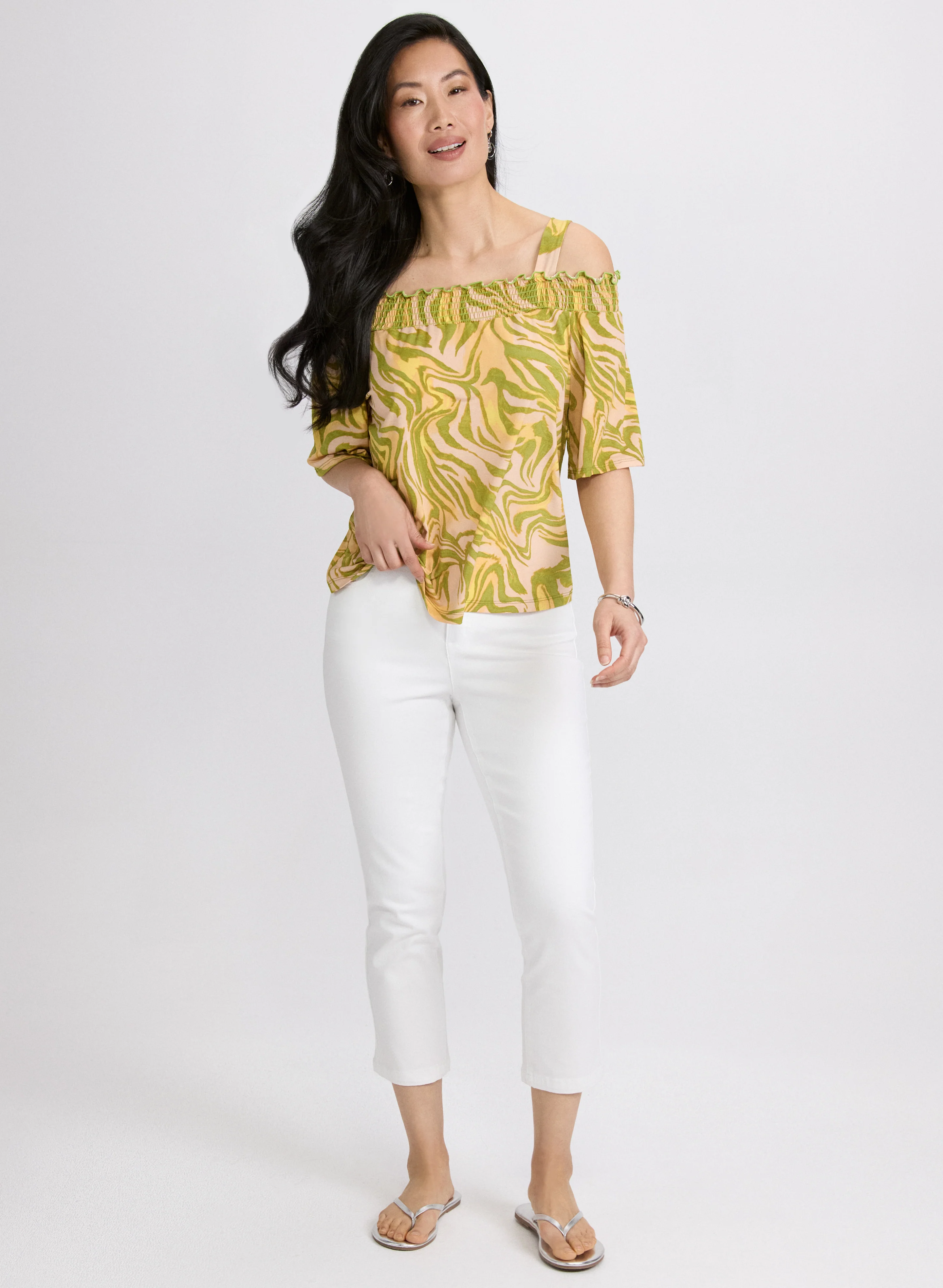 Abstract Off-Shoulder Top - Image 3