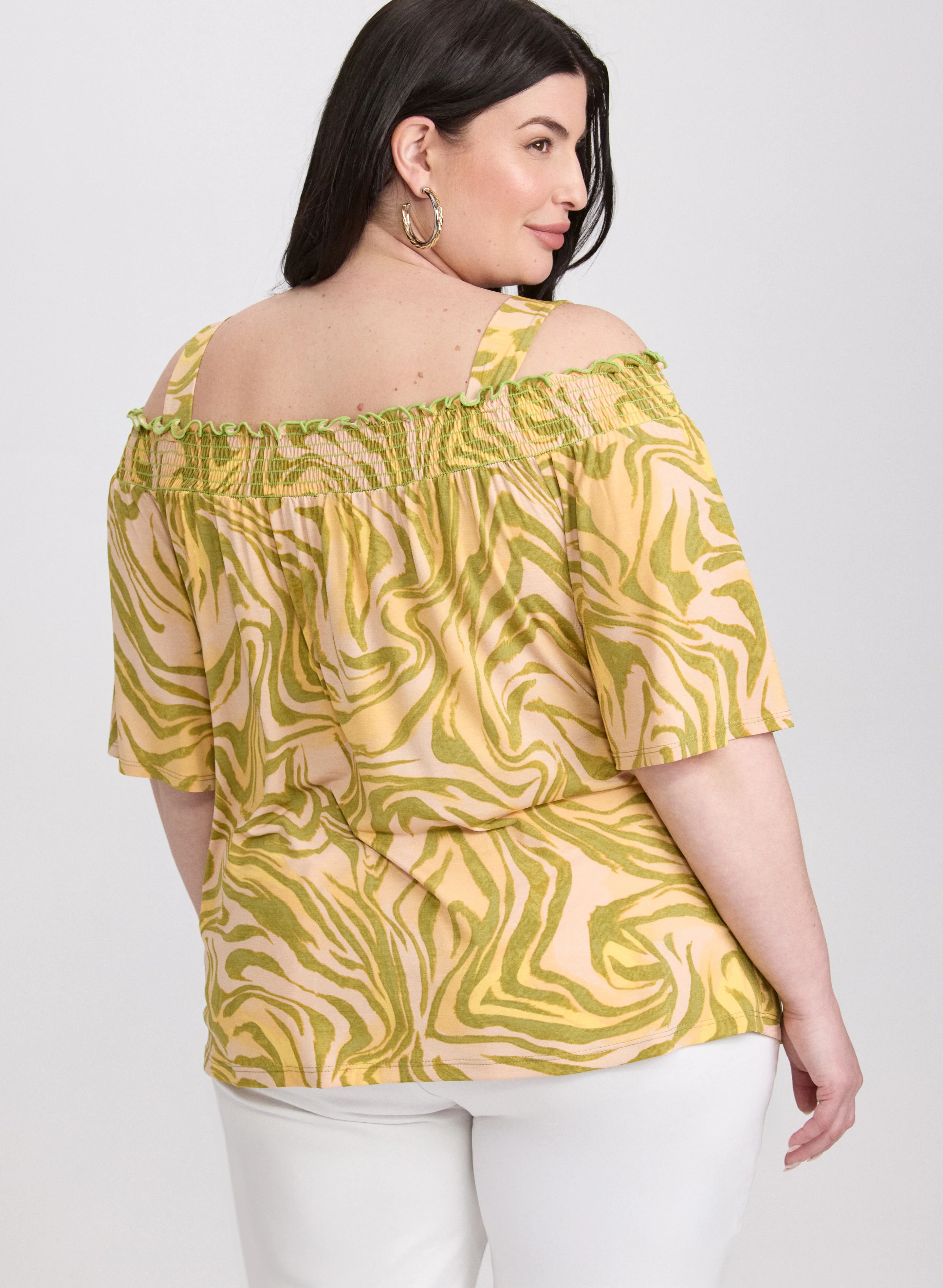 Abstract Off-Shoulder Top - Image 4
