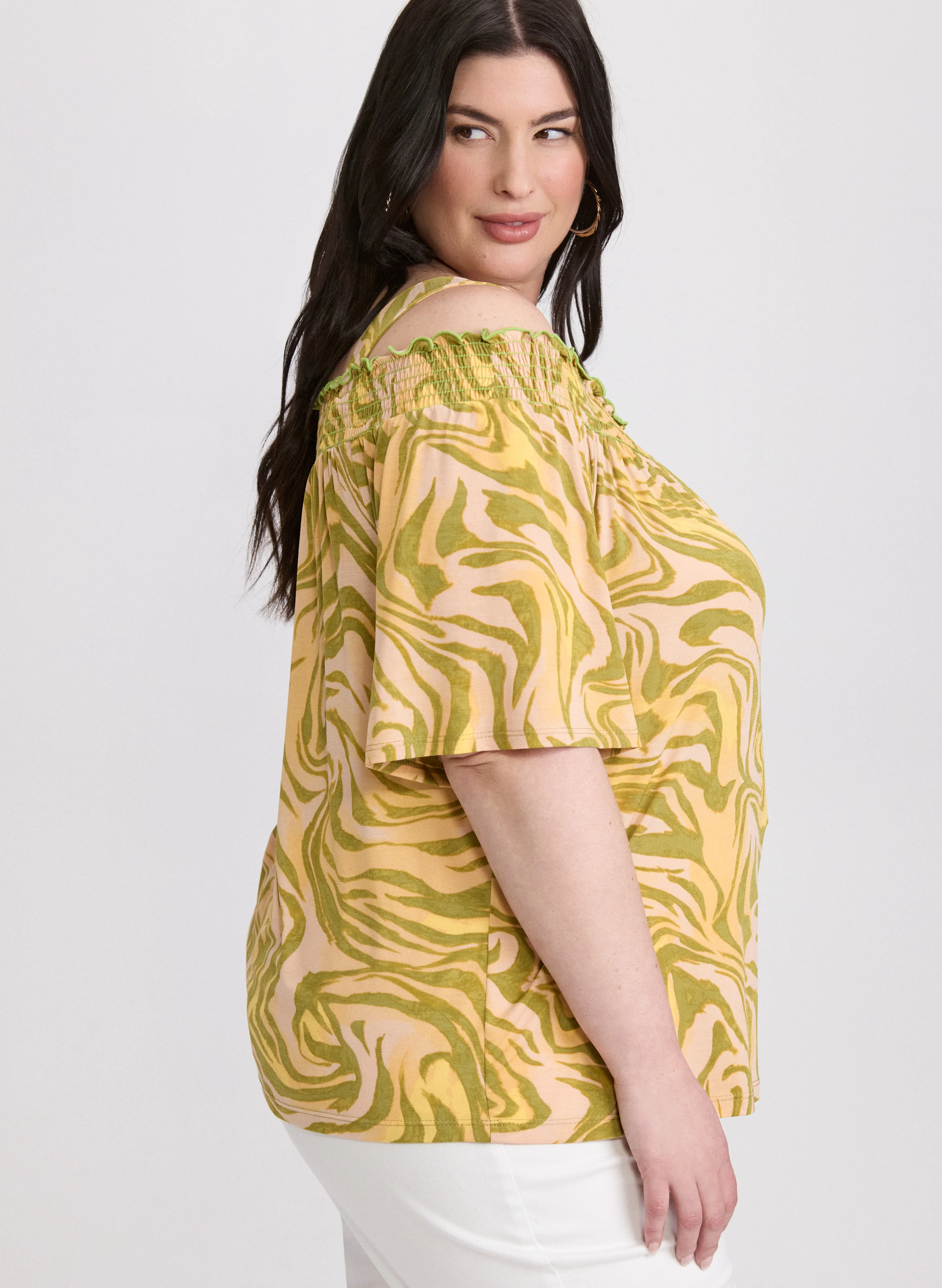 Abstract Off-Shoulder Top - Image 5