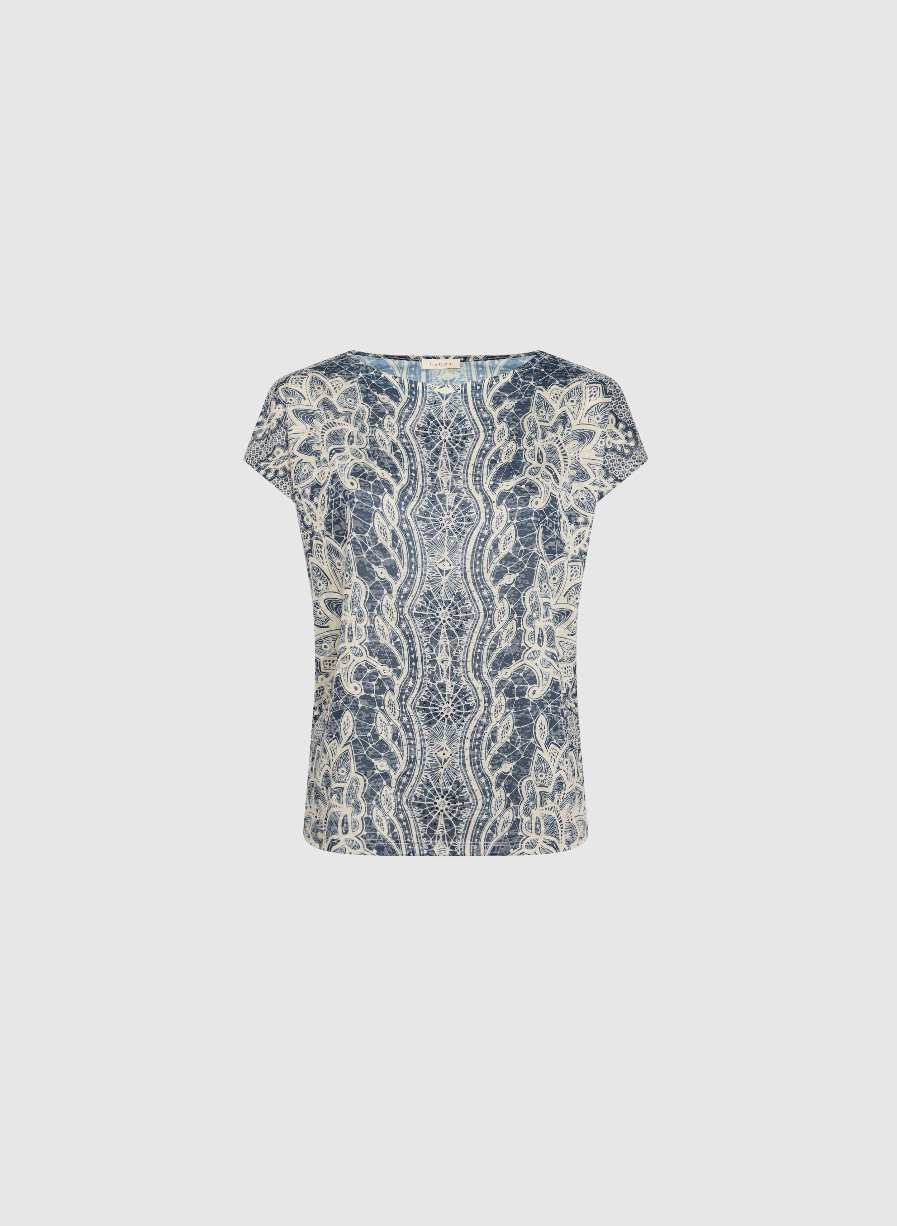 Abstract Rhinestone Embellished T-Shirt - Image 5