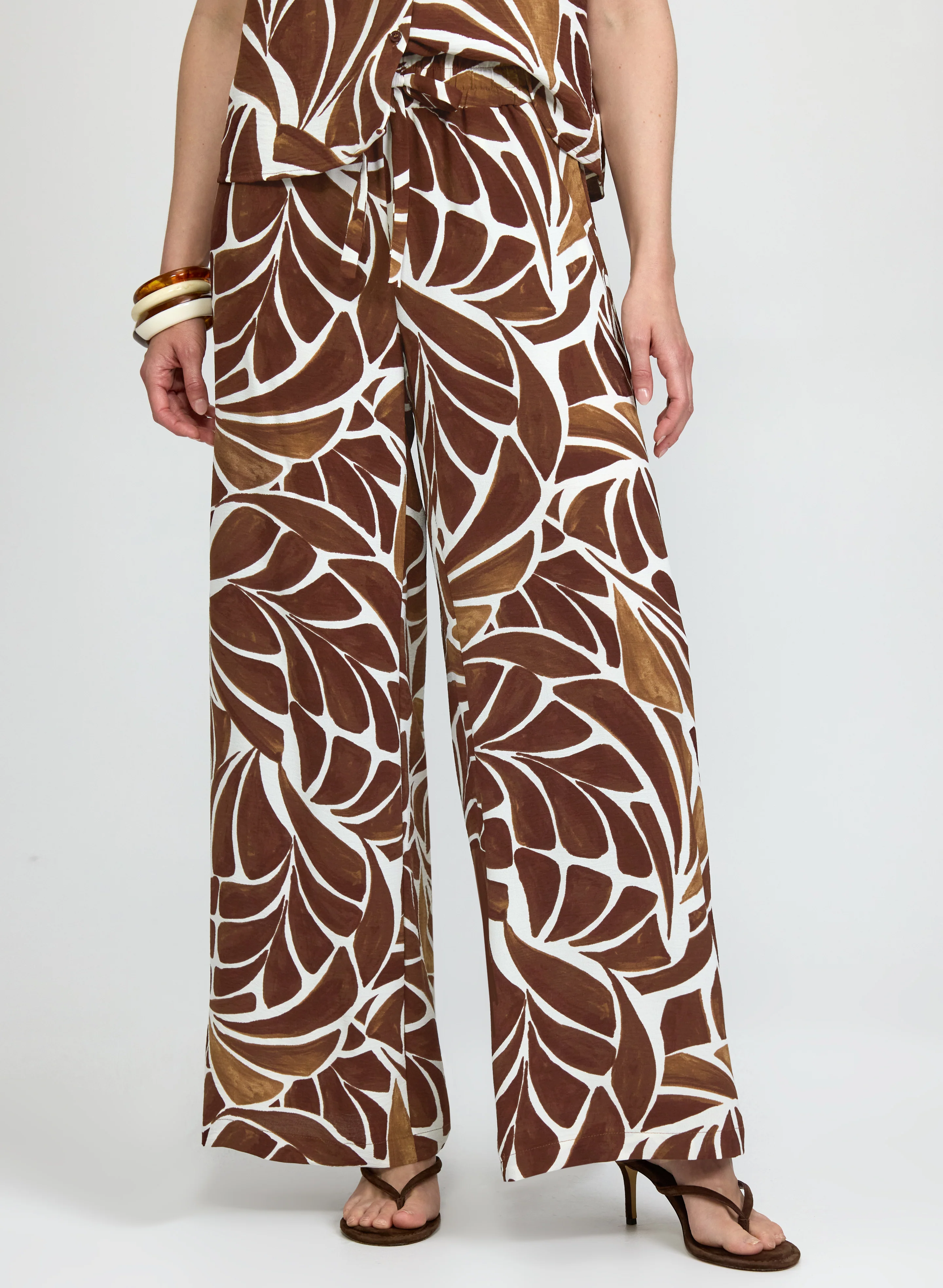 Abstract Wide-Leg Pants