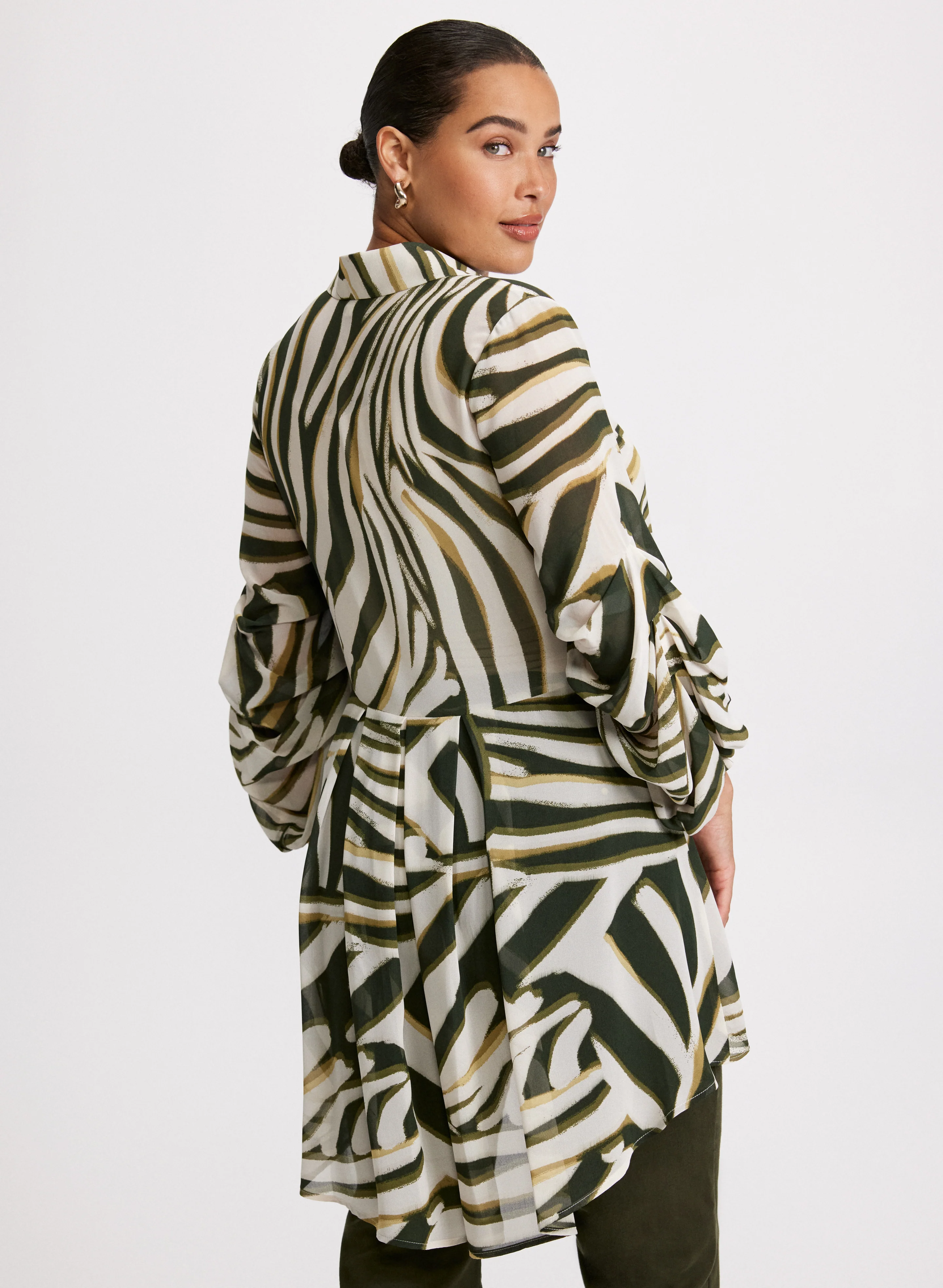 Animal Print Button-Up Tunic - Image 4