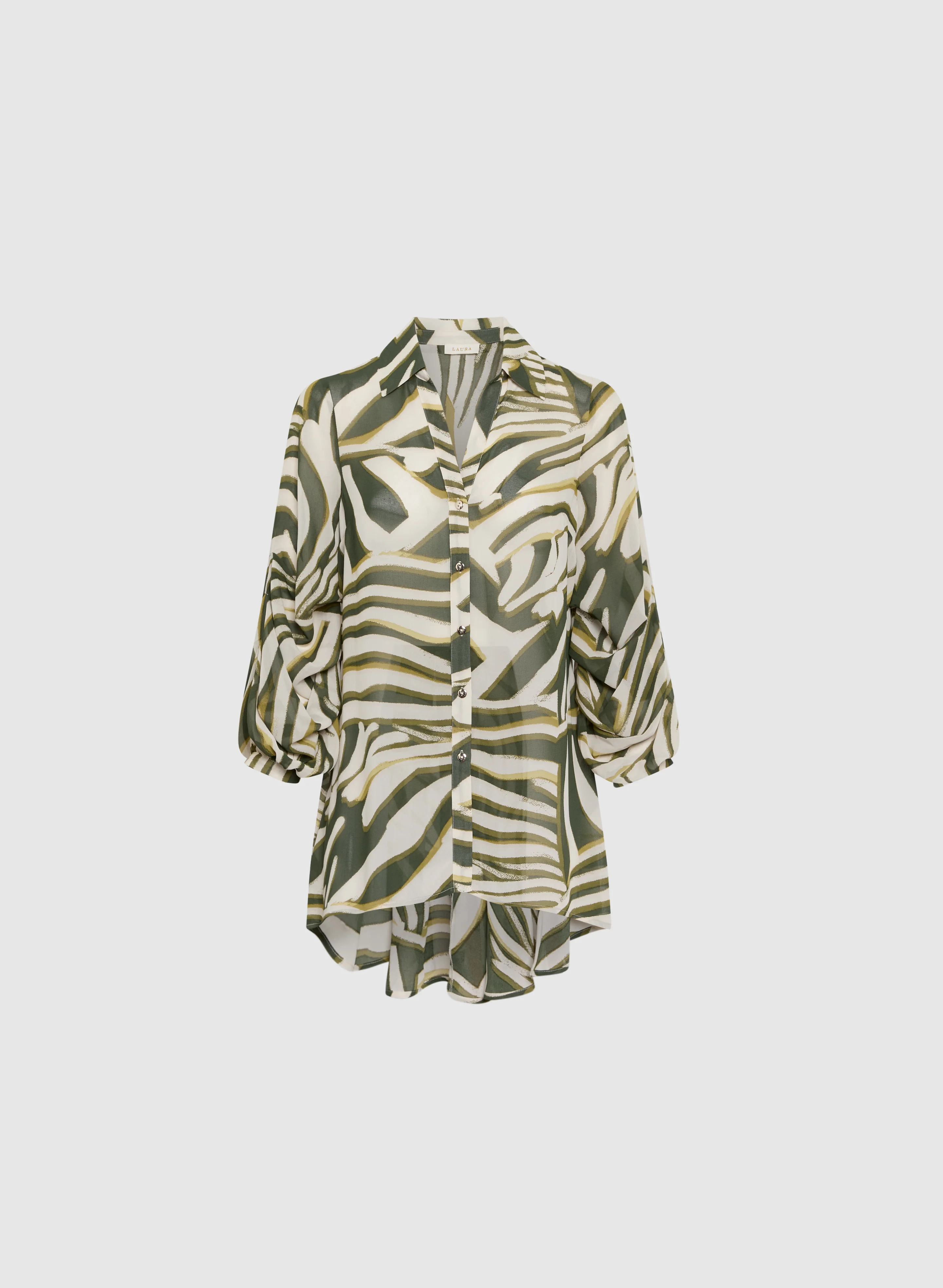 Animal Print Button-Up Tunic - Image 6