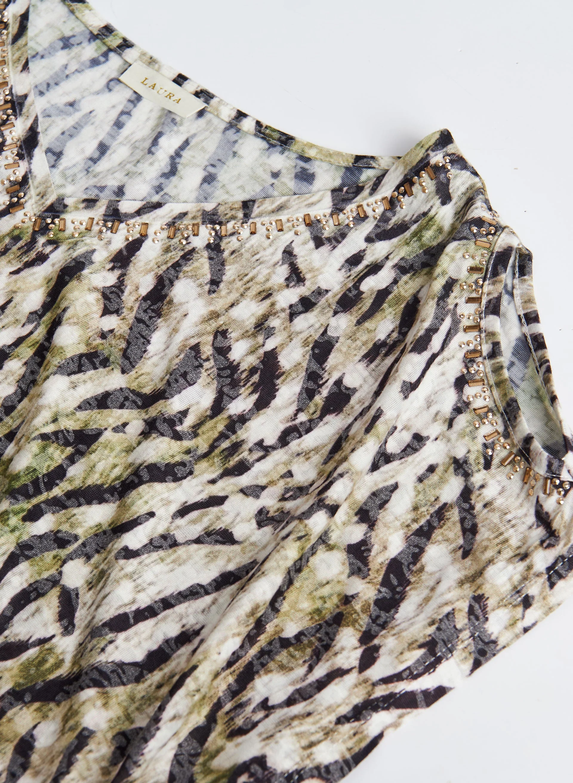Animal Print Cold Shoulder Tee - Image 6
