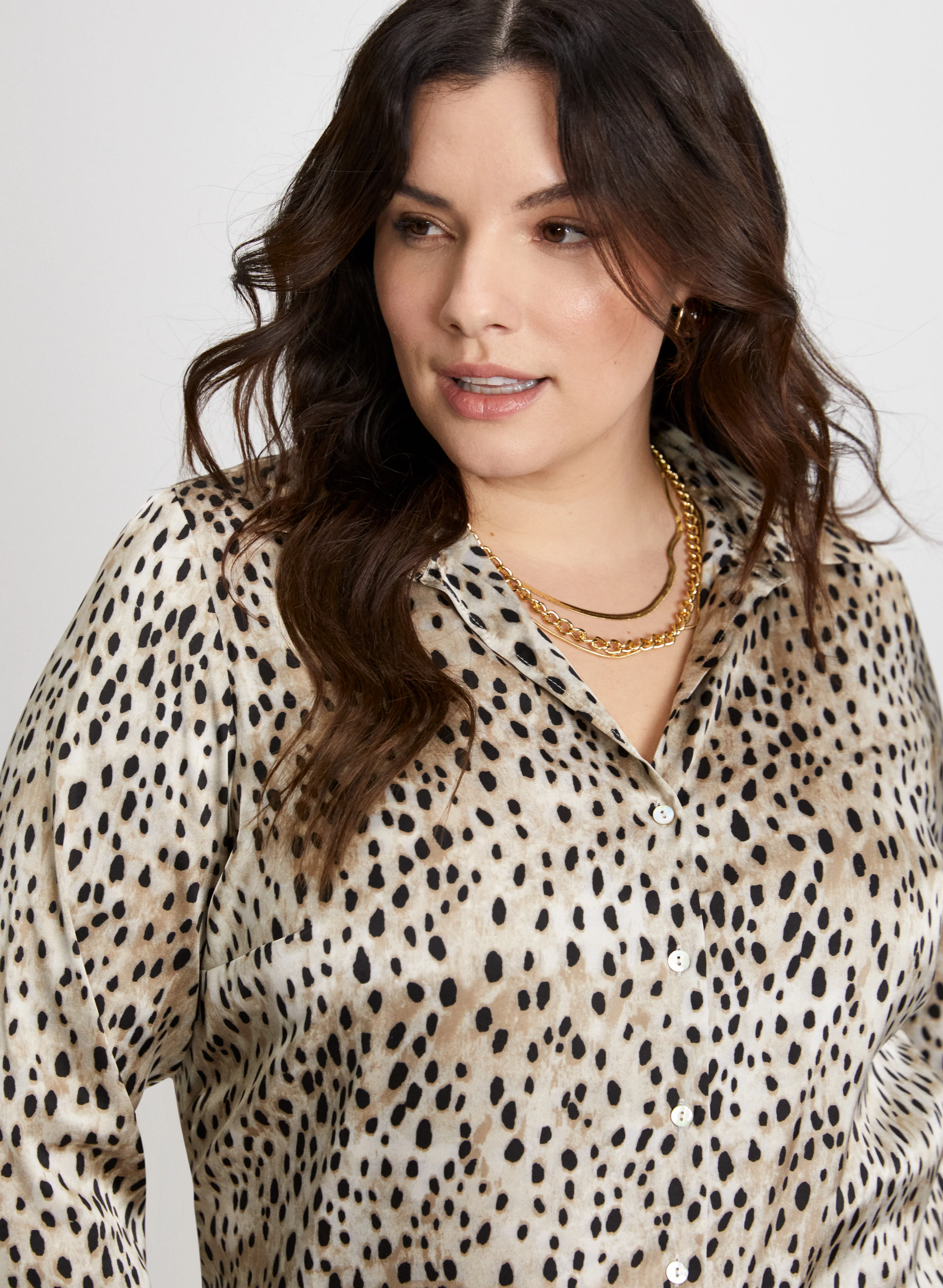 Animal Print Satin Shirt - Image 2