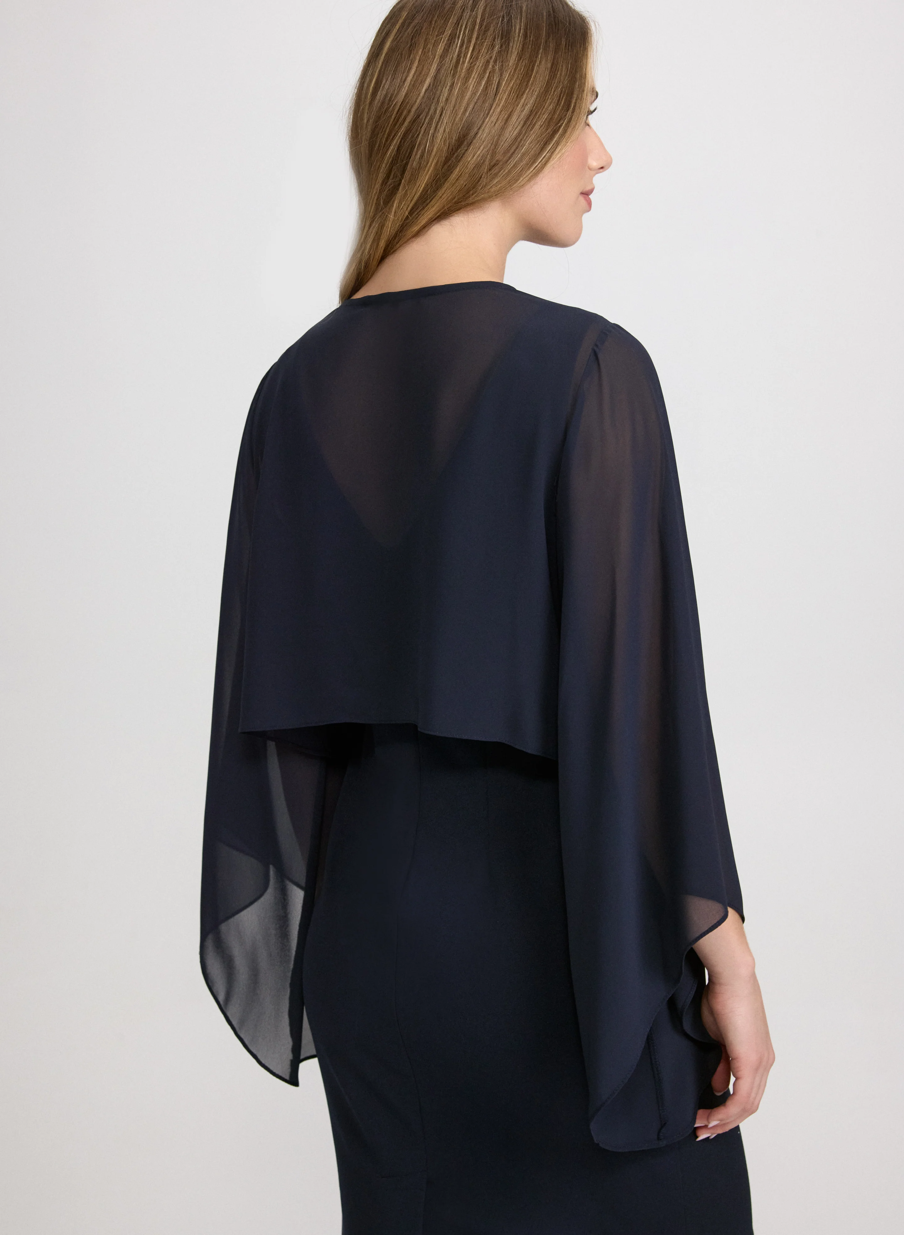 Asymmetric Chiffon Bolero - Image 4
