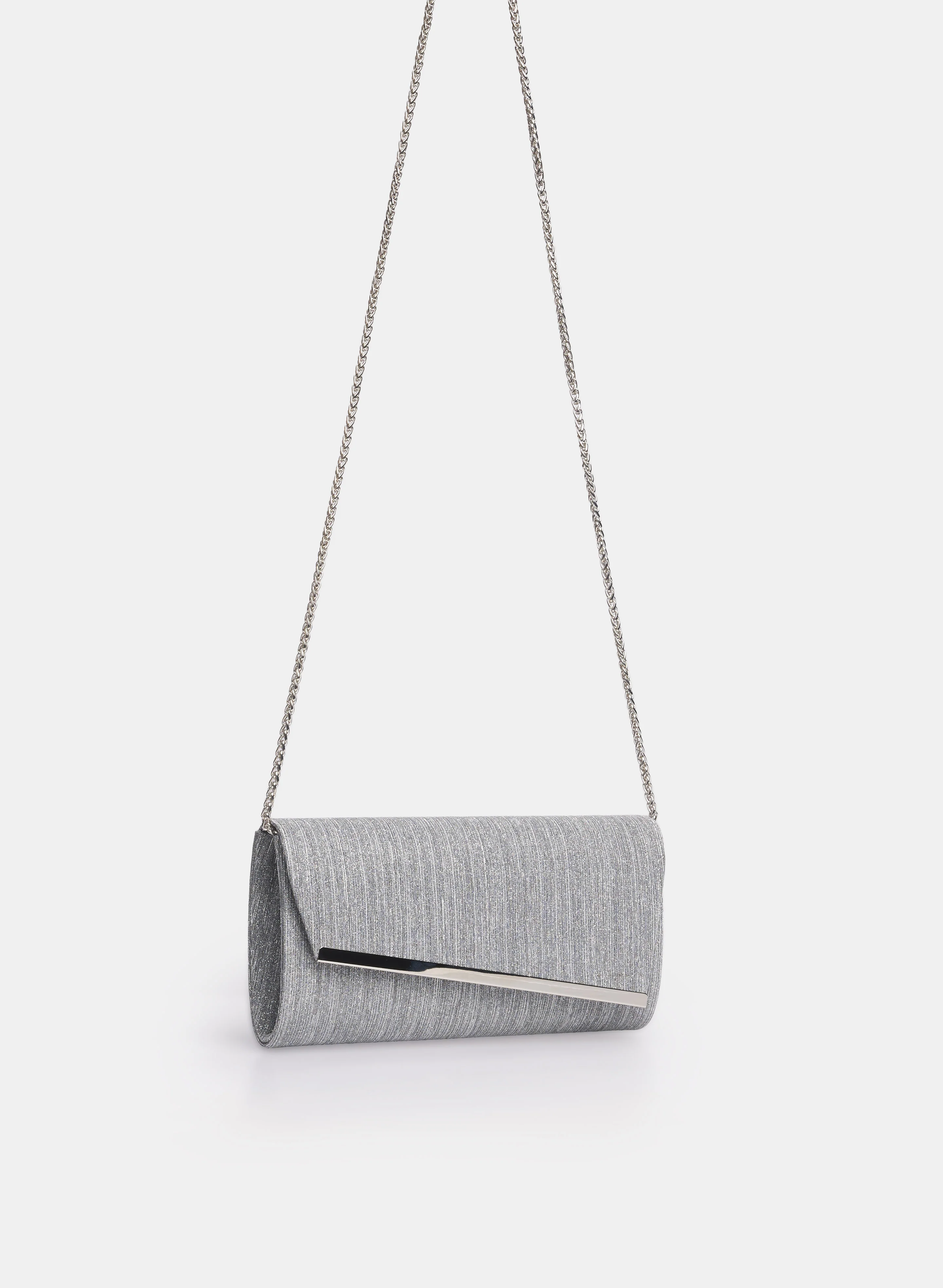 Asymmetric Metallic Envelope Clutch - Image 3