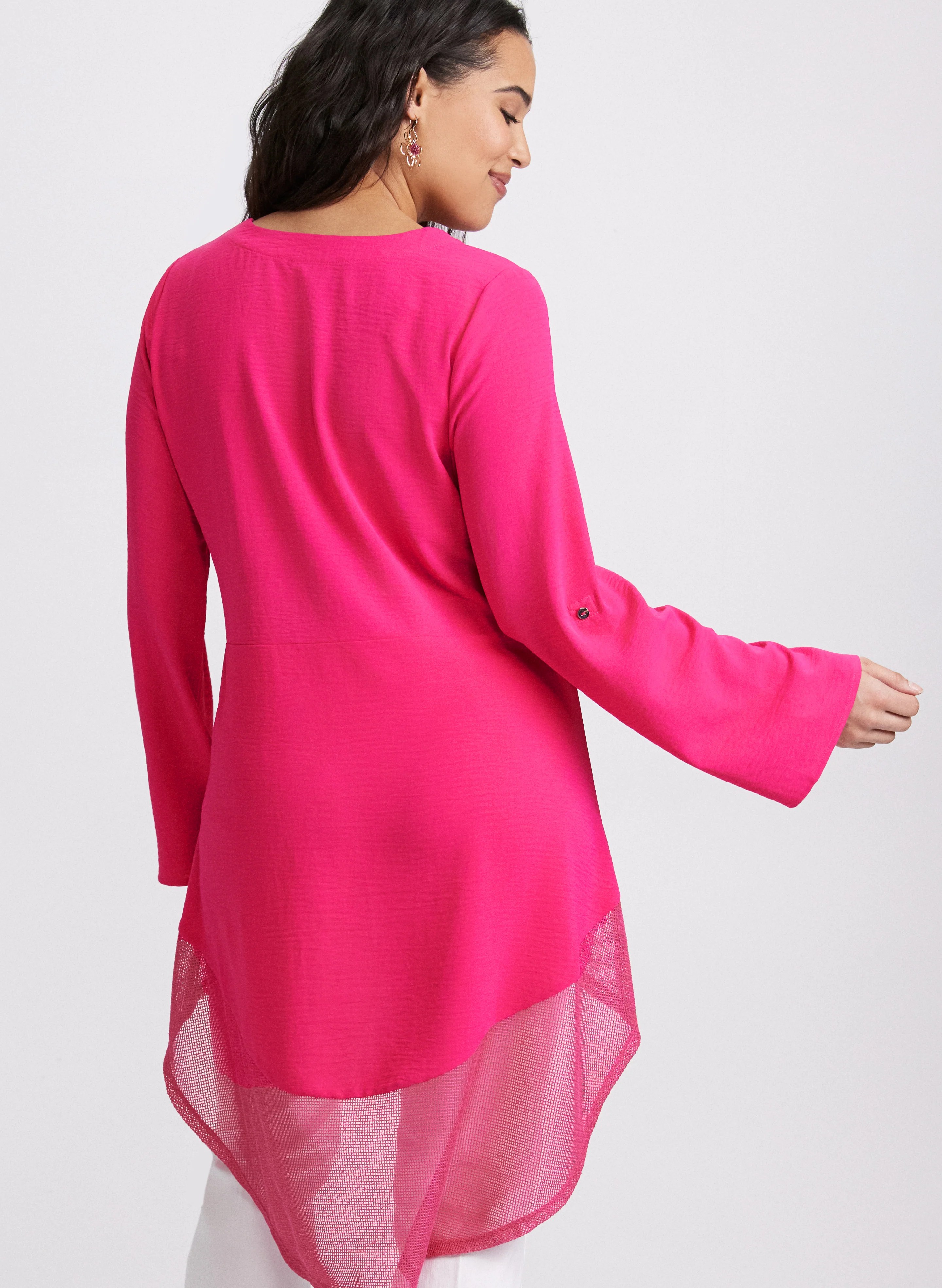 Asymmetric Mesh Hem Tunic - Image 2