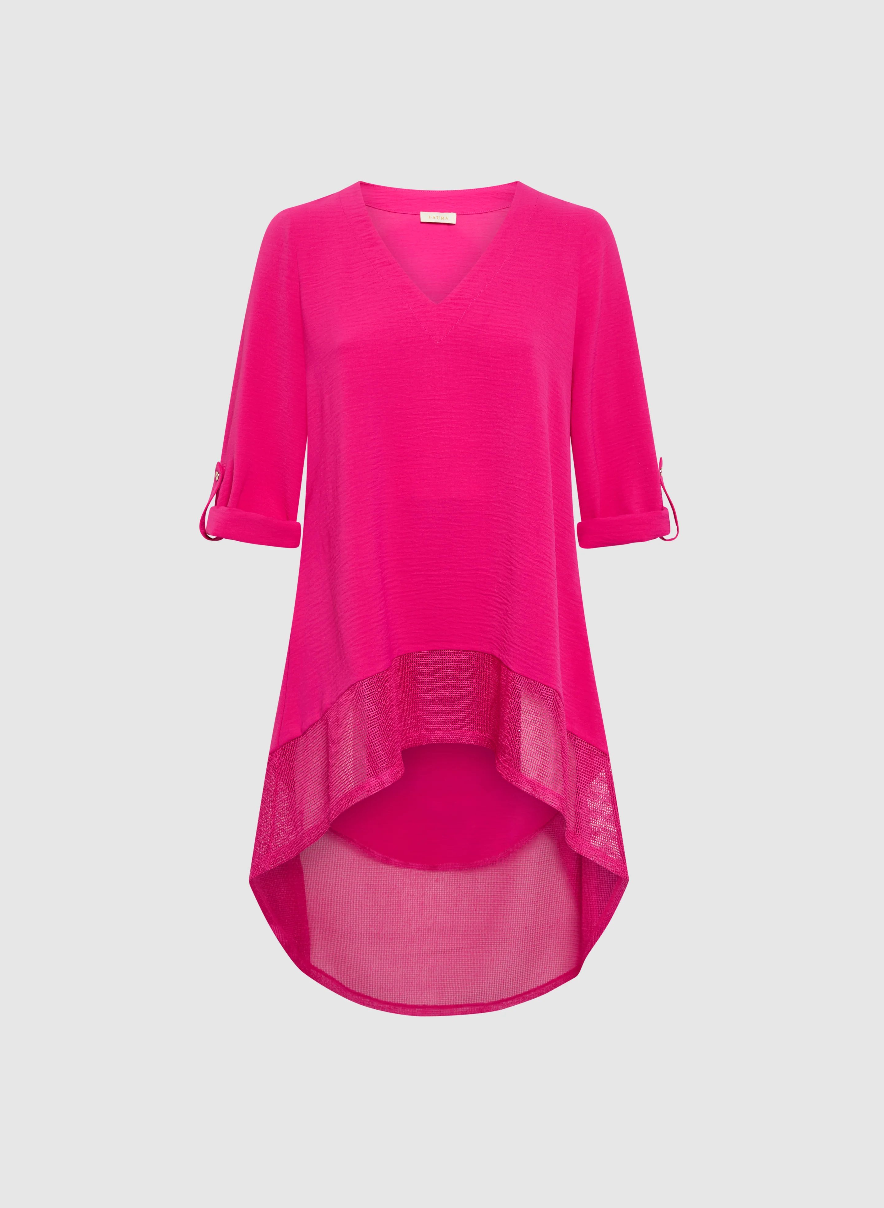 Asymmetric Mesh Hem Tunic - Image 7