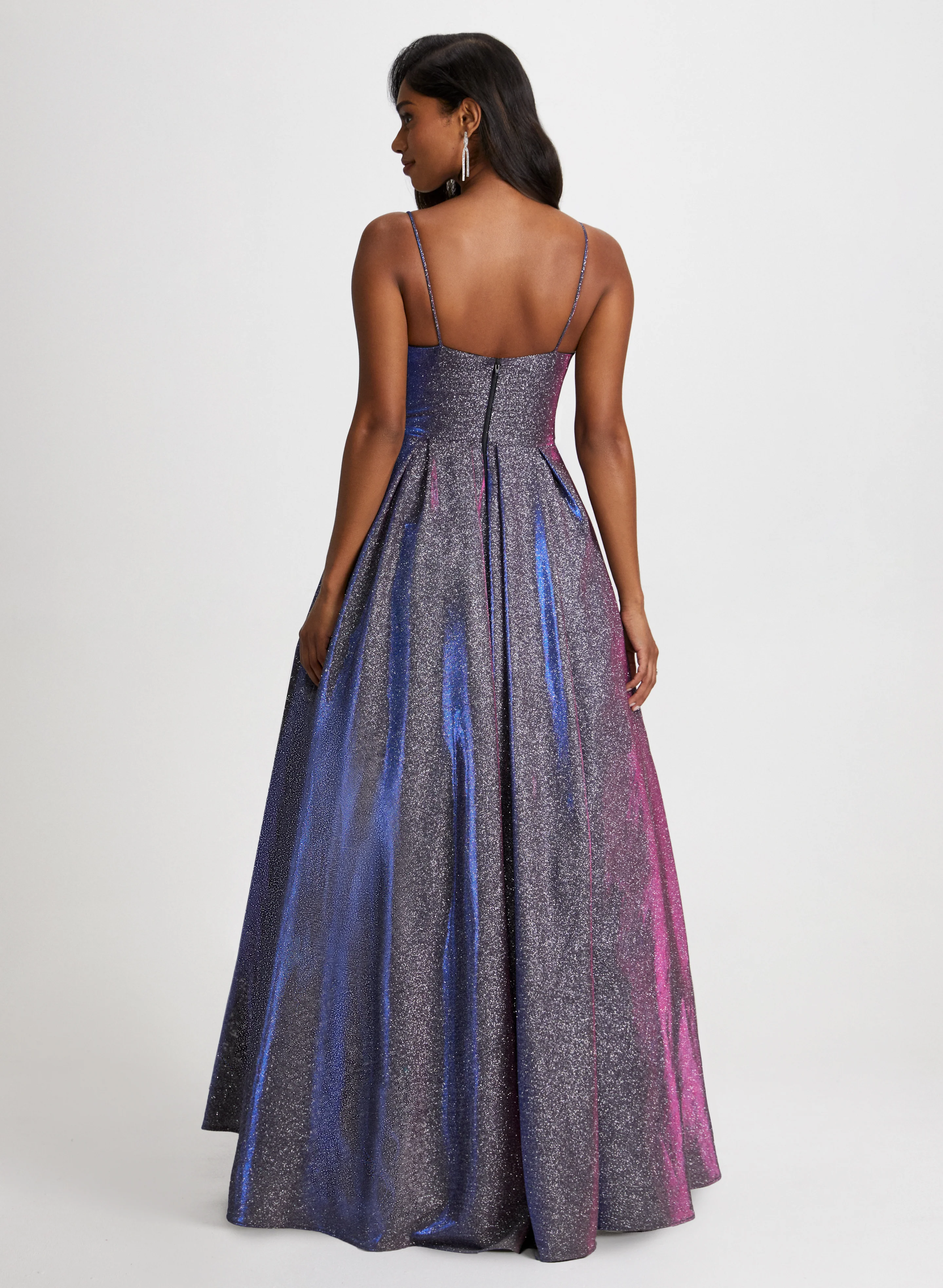 Asymmetrical Metallic Ballgown - Image 3