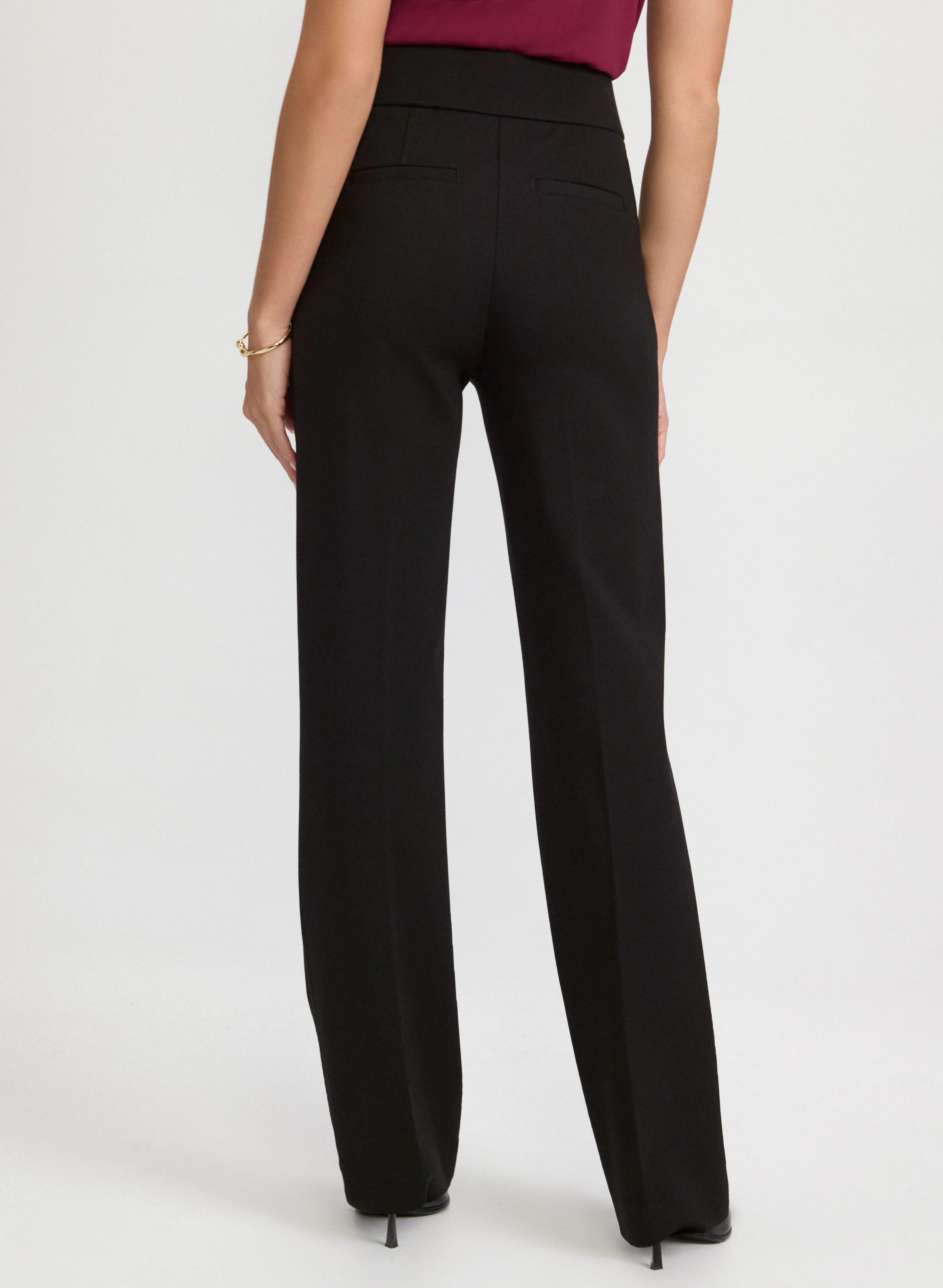 Ava Buttoned-Tab Straight-Leg Pants - Image 4