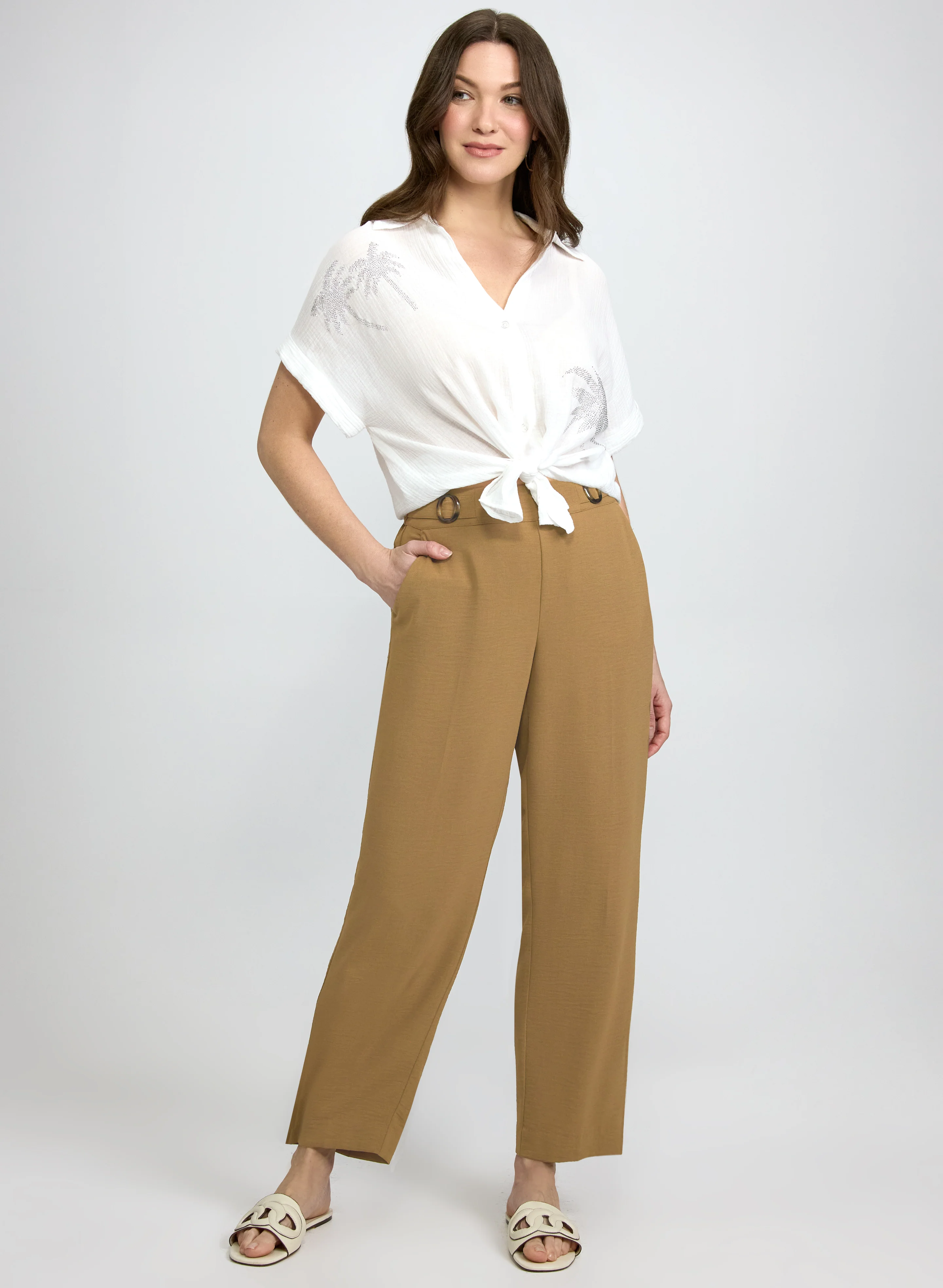 Ava Crinkle Straight-Leg Pants - Image 3