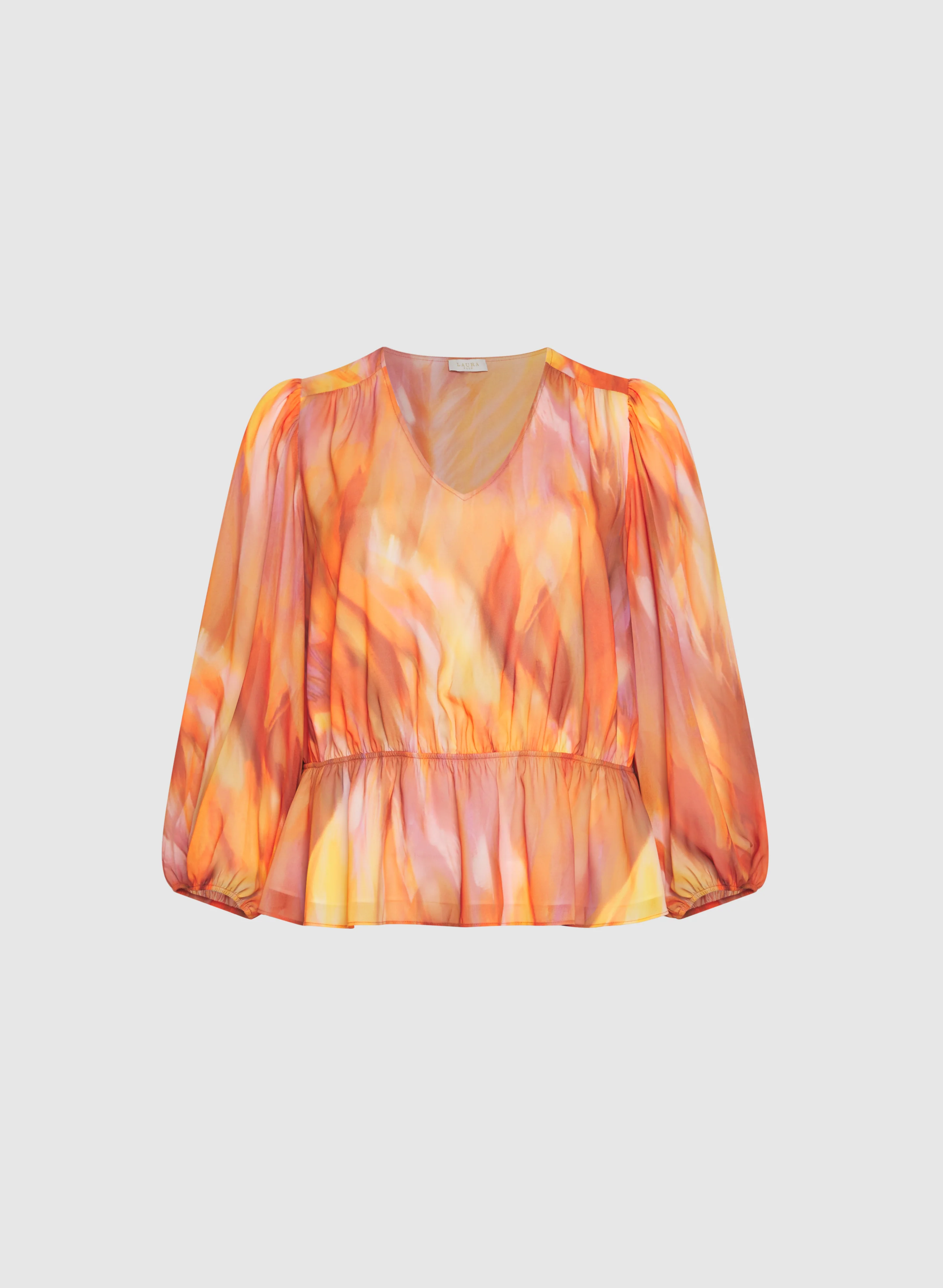 Abstract Peplum Blouse - Image 7