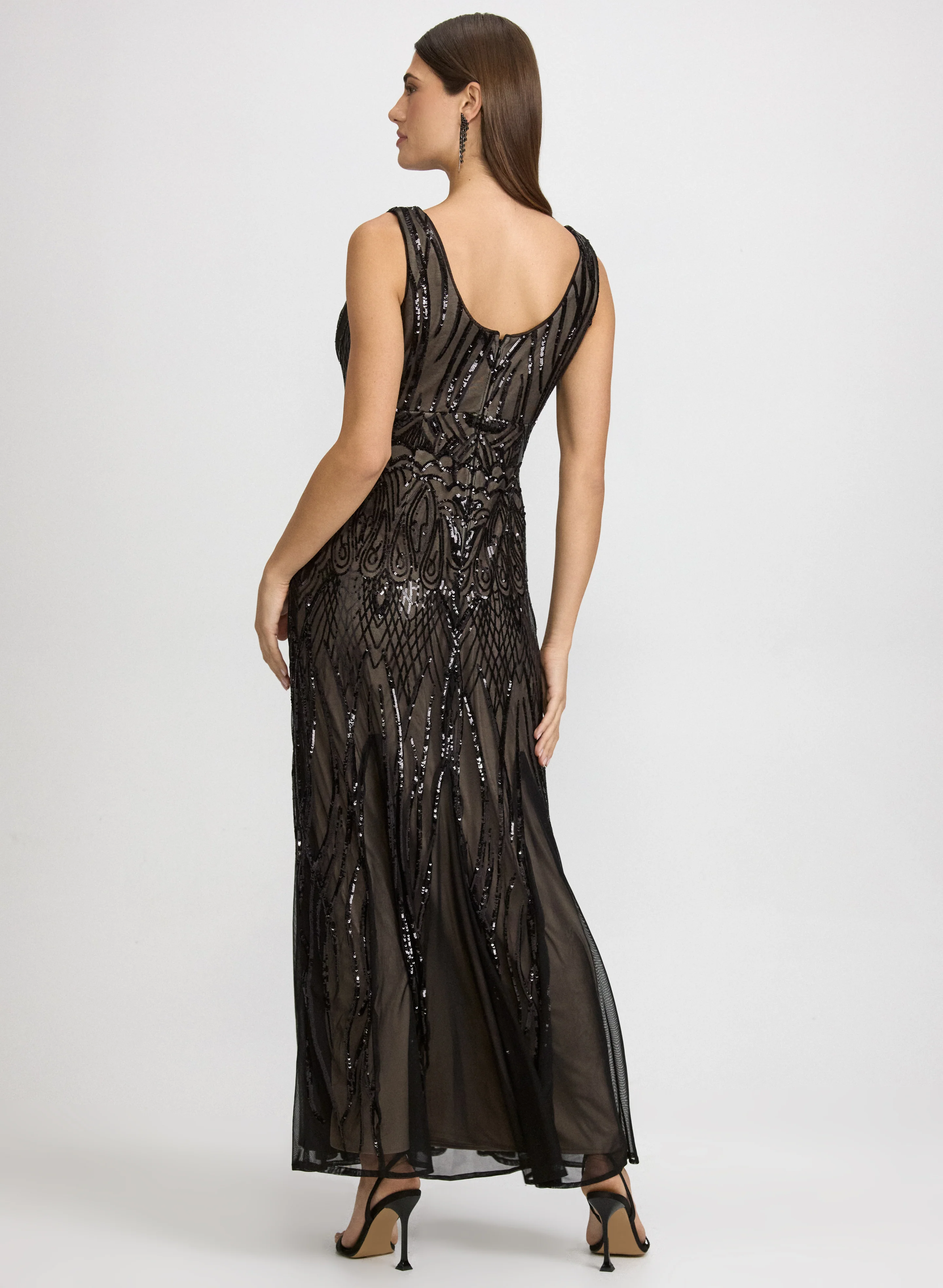 Baroque Sequined Mesh Dress - Image 2