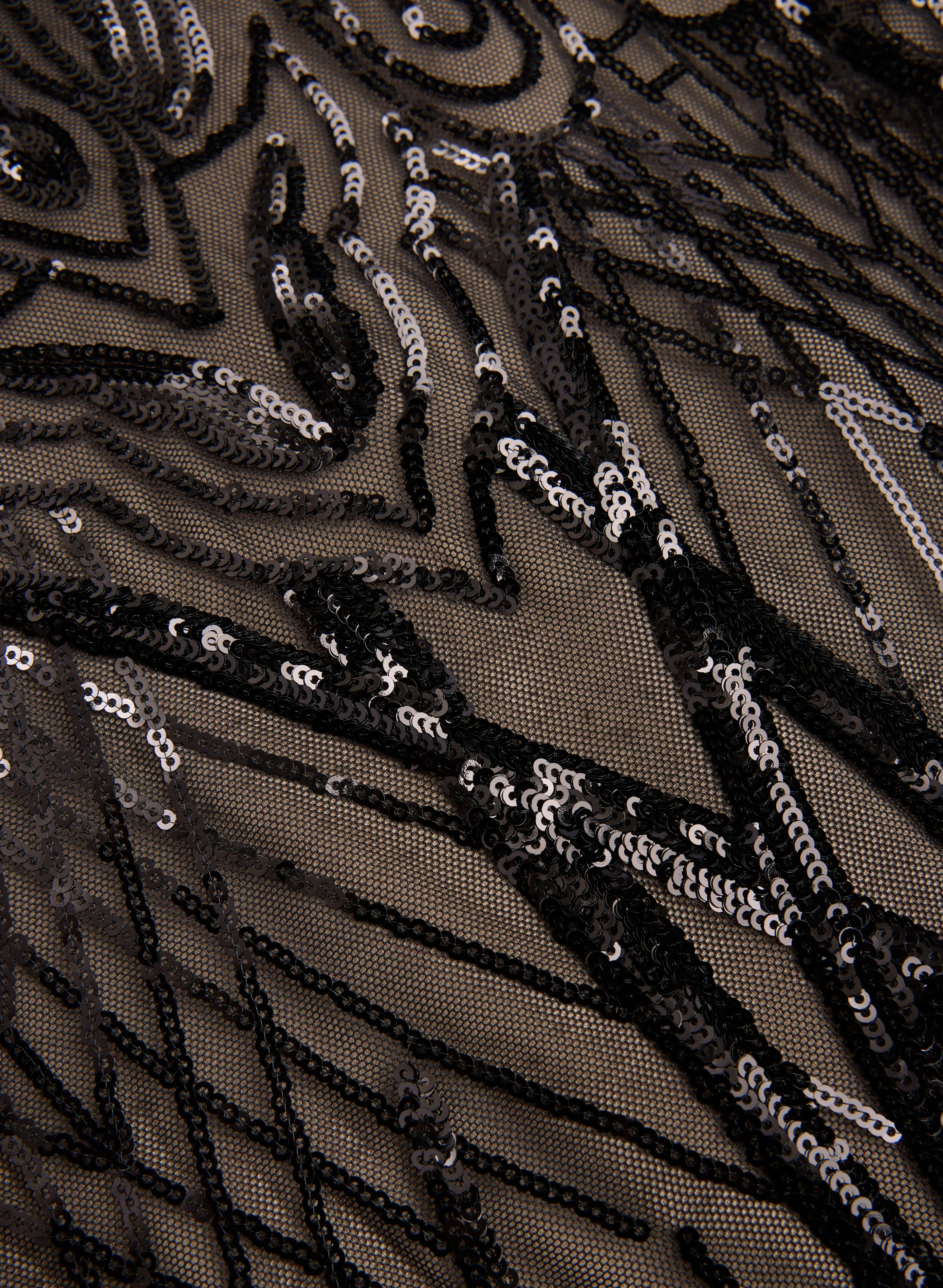 Baroque Sequined Mesh Dress - Image 7