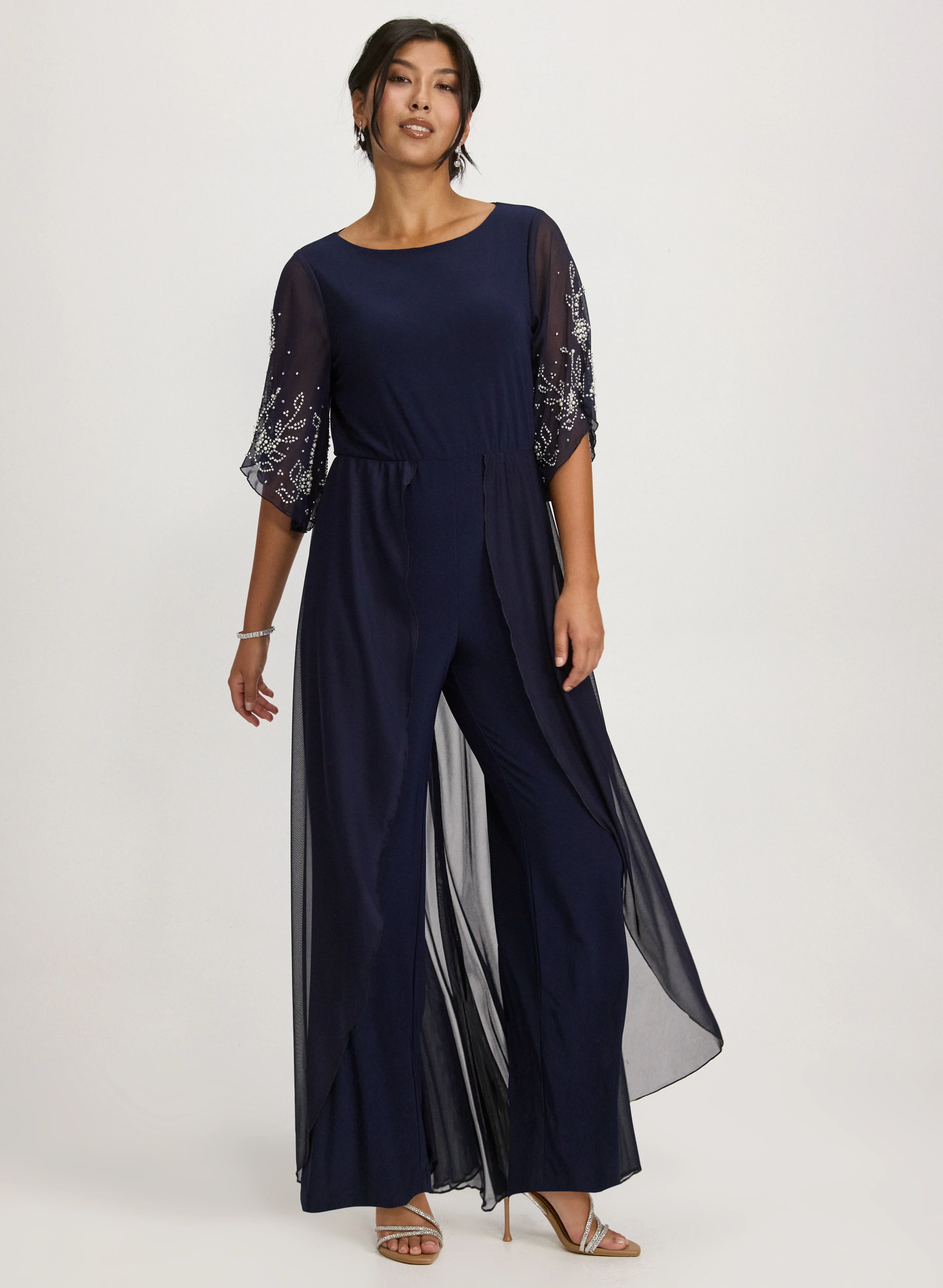 Beaded Chiffon Jumpsuit