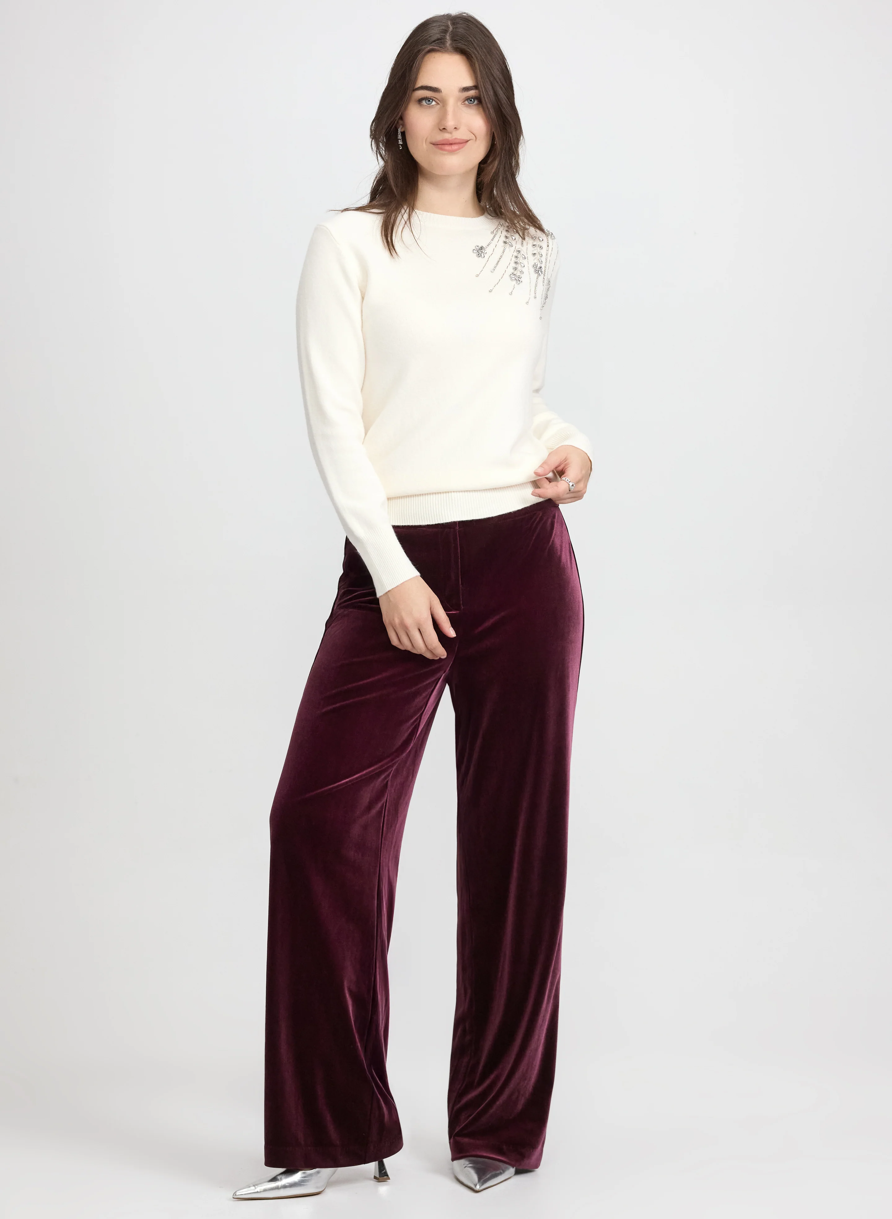 Beaded Crystal Embellished Sweater - Image 3