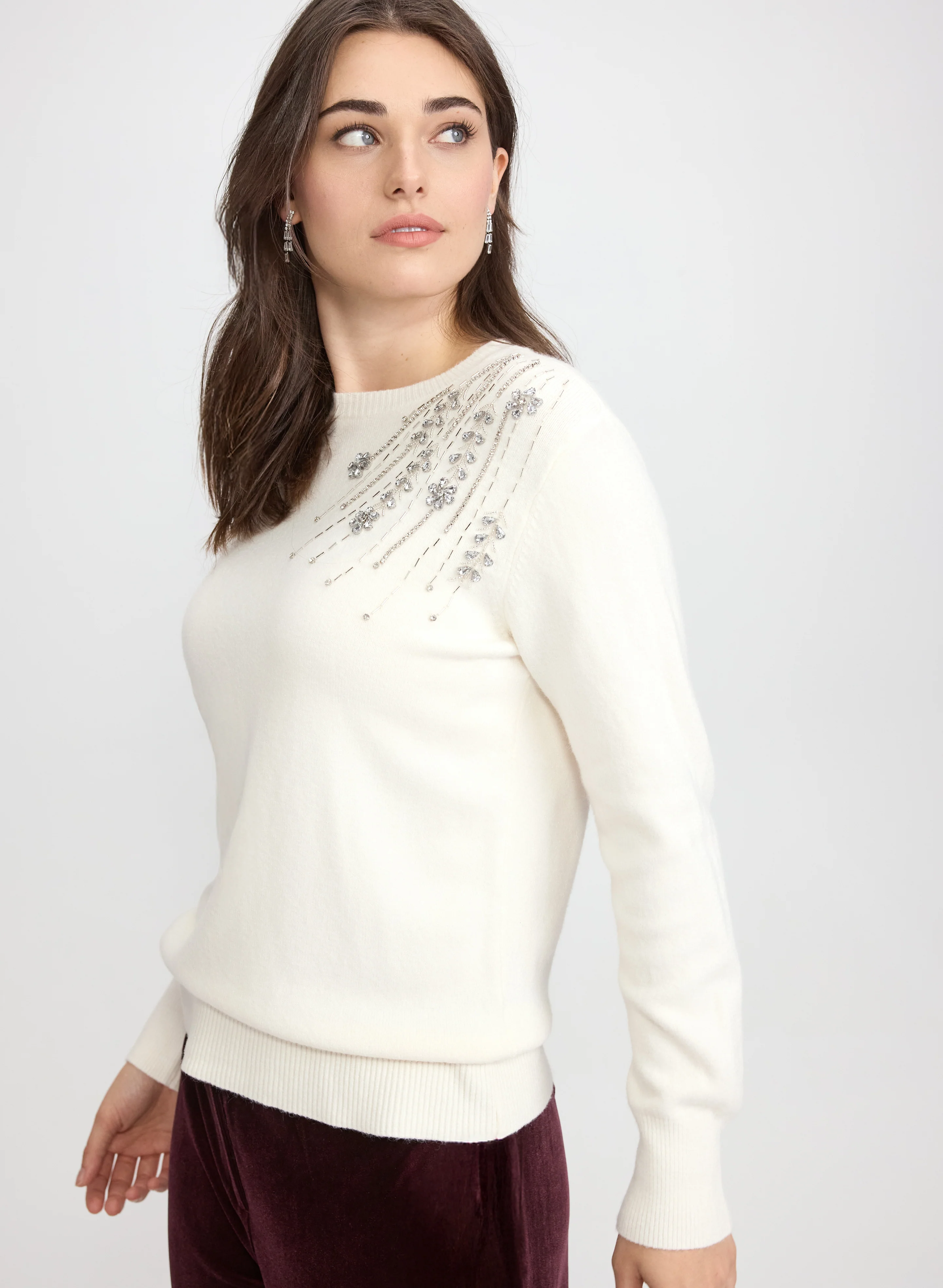 Beaded Crystal Embellished Sweater - Image 5