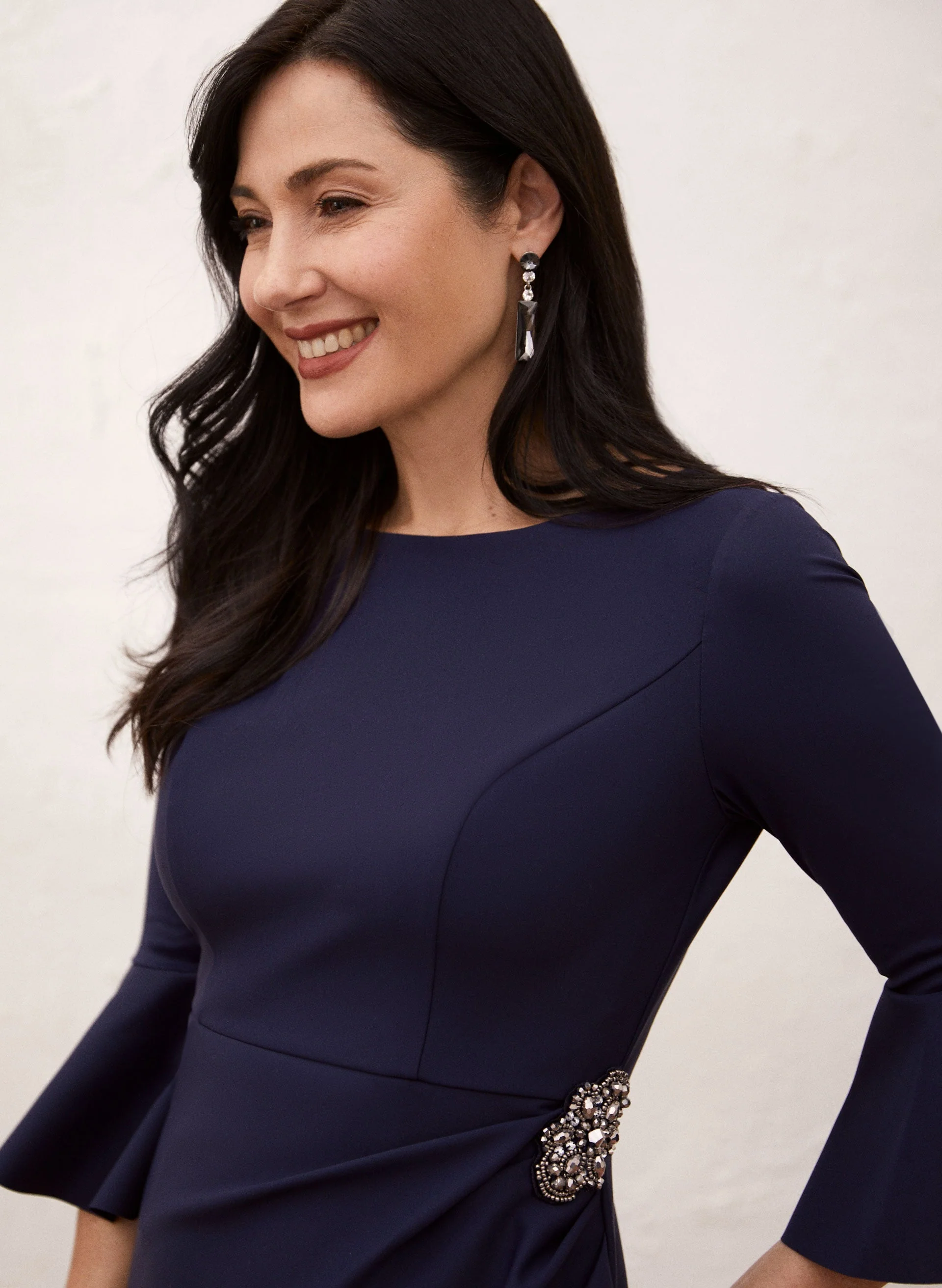 Bell Sleeve Flounce Detail Dress - Image 3