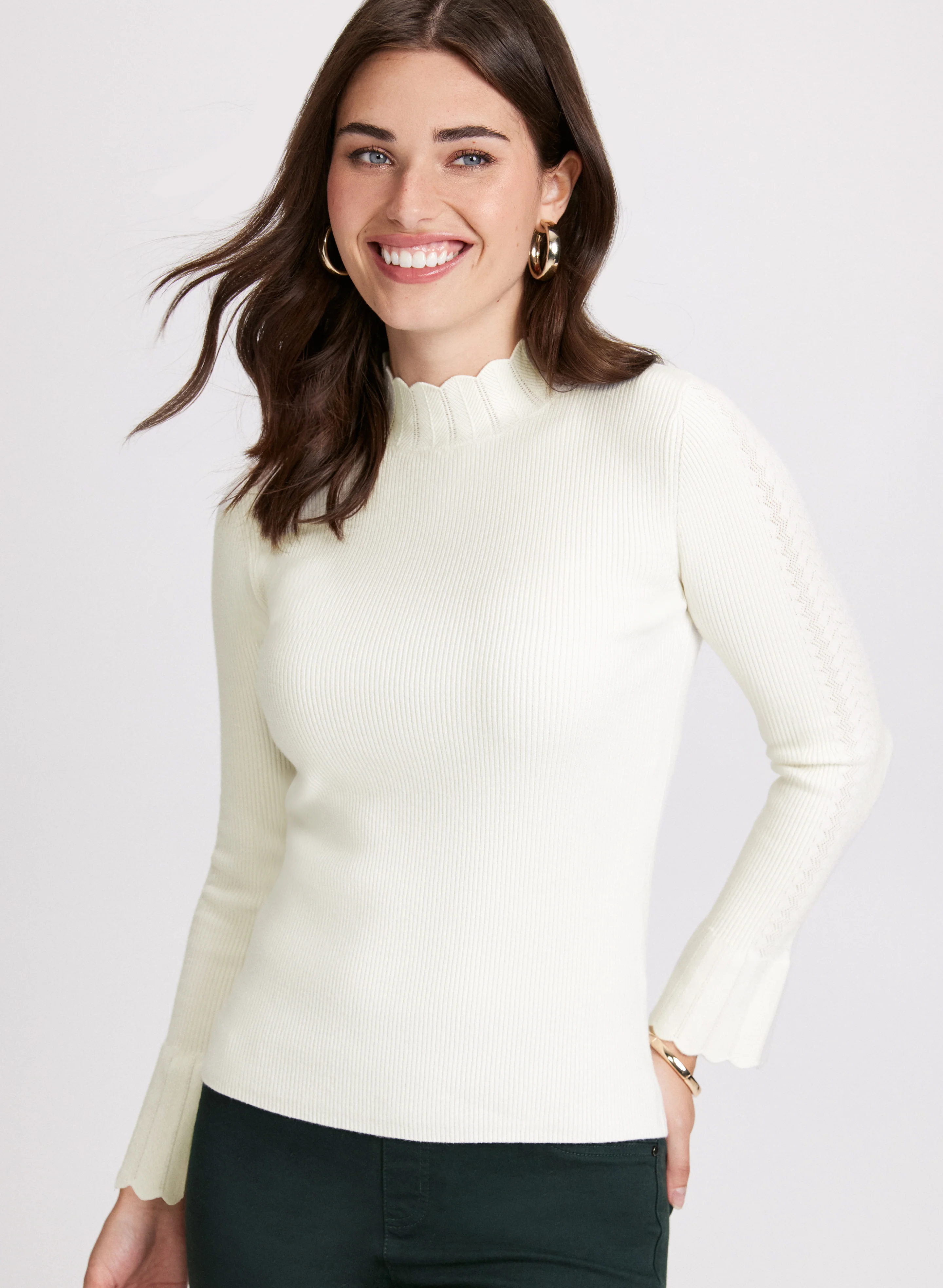 Bell Sleeve Knit Sweater - Image 2