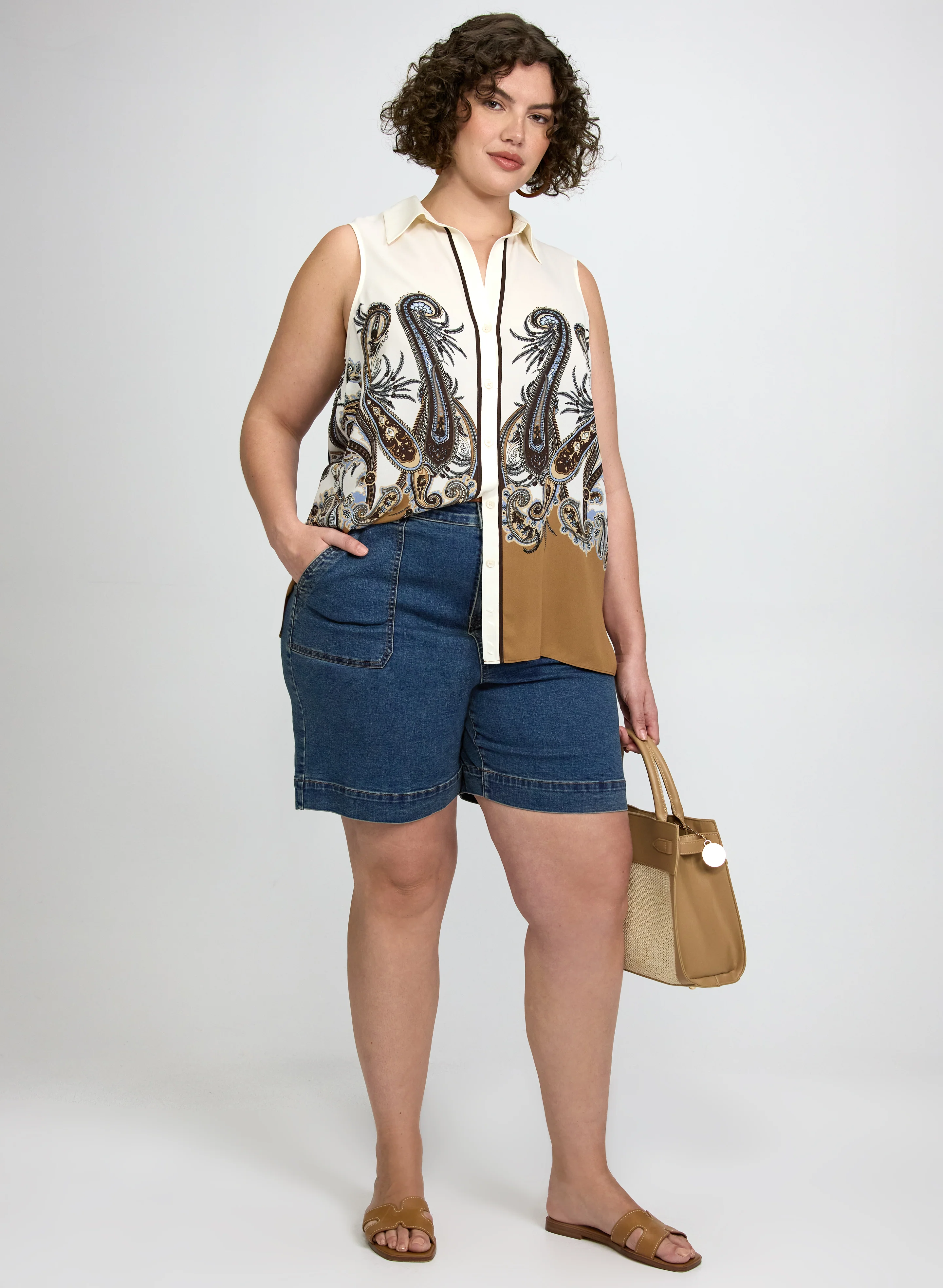 Belted Denim Shorts - Image 5