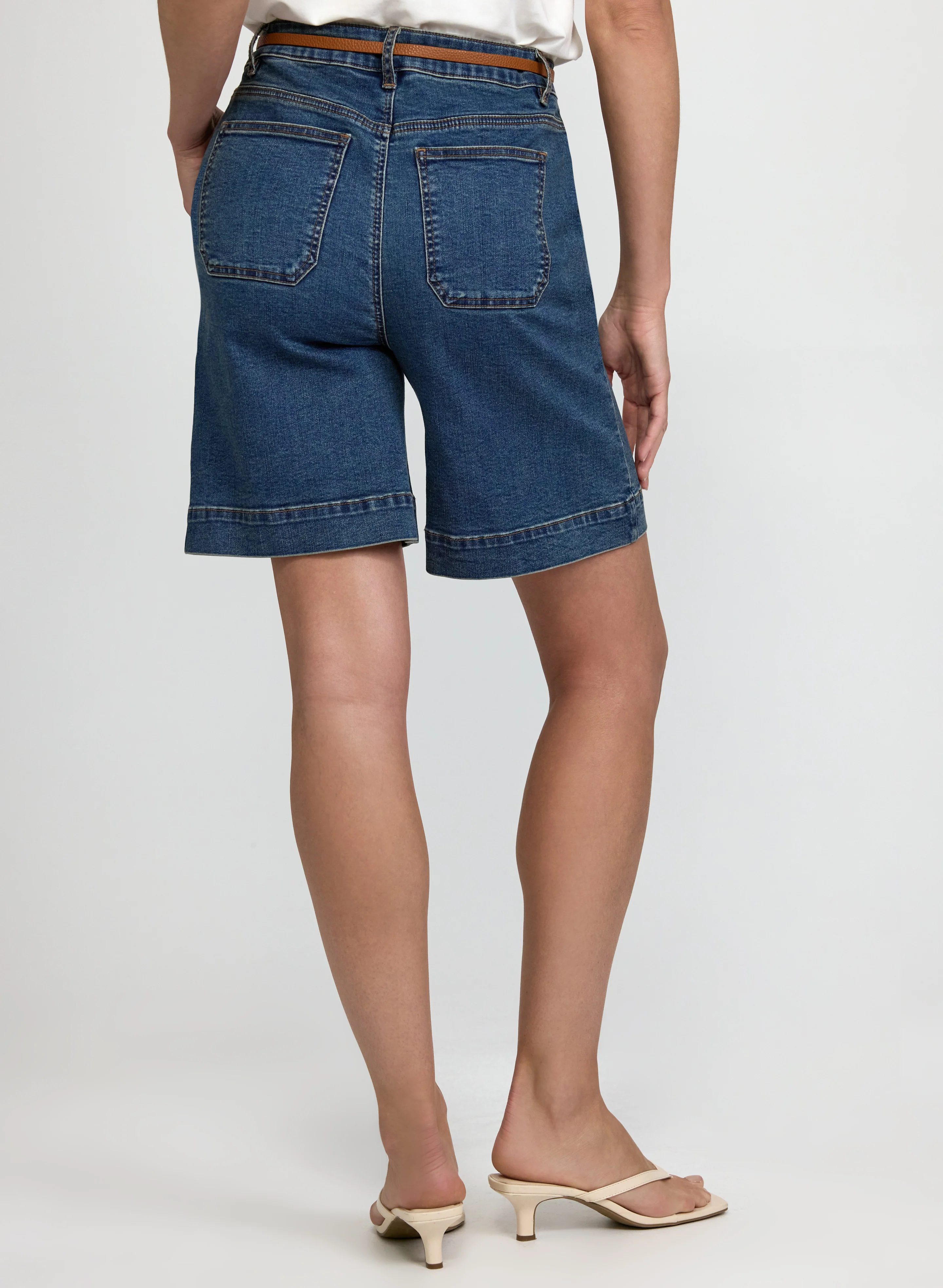 Belted Denim Shorts - Image 2
