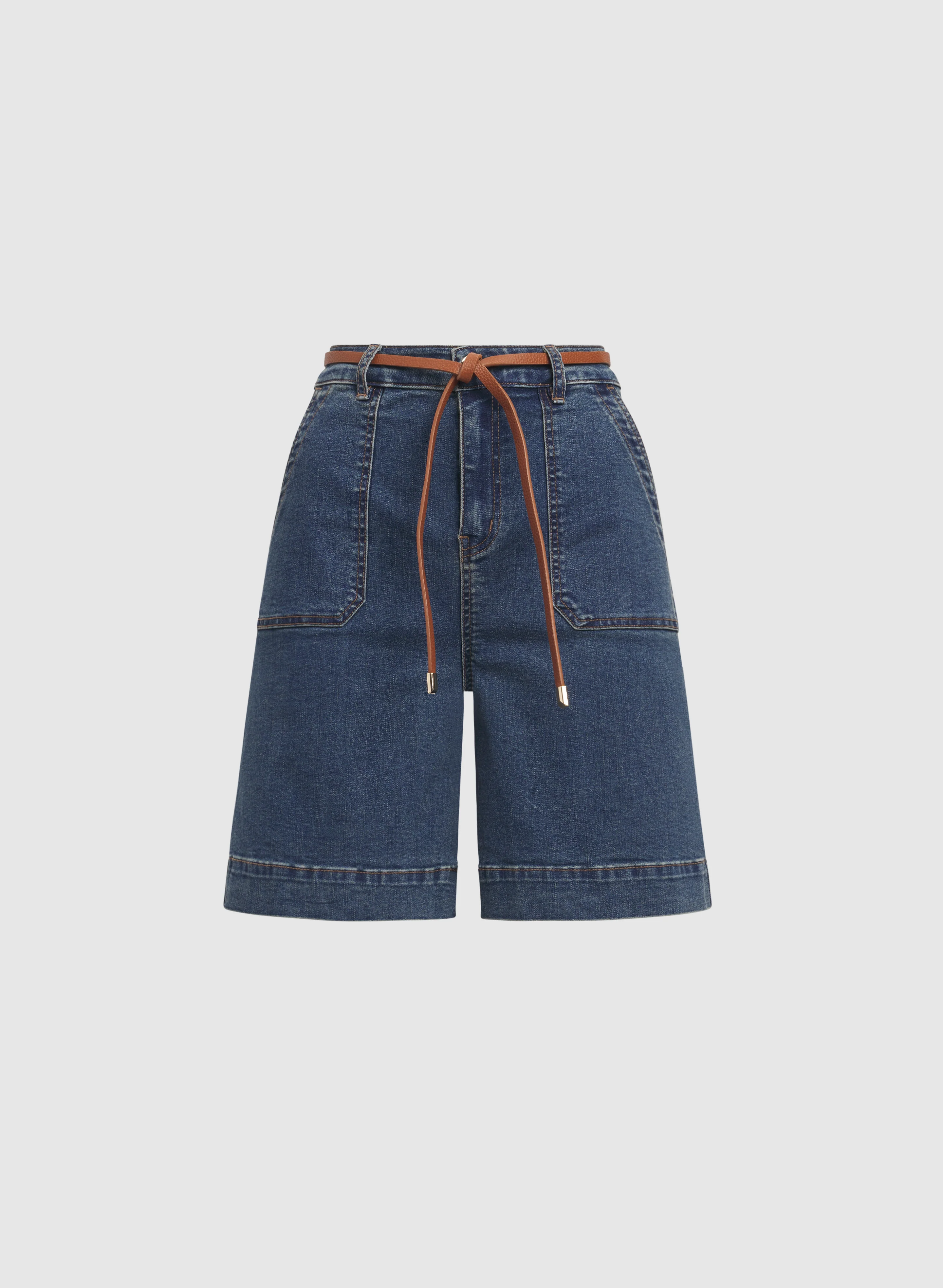 Belted Denim Shorts - Image 5