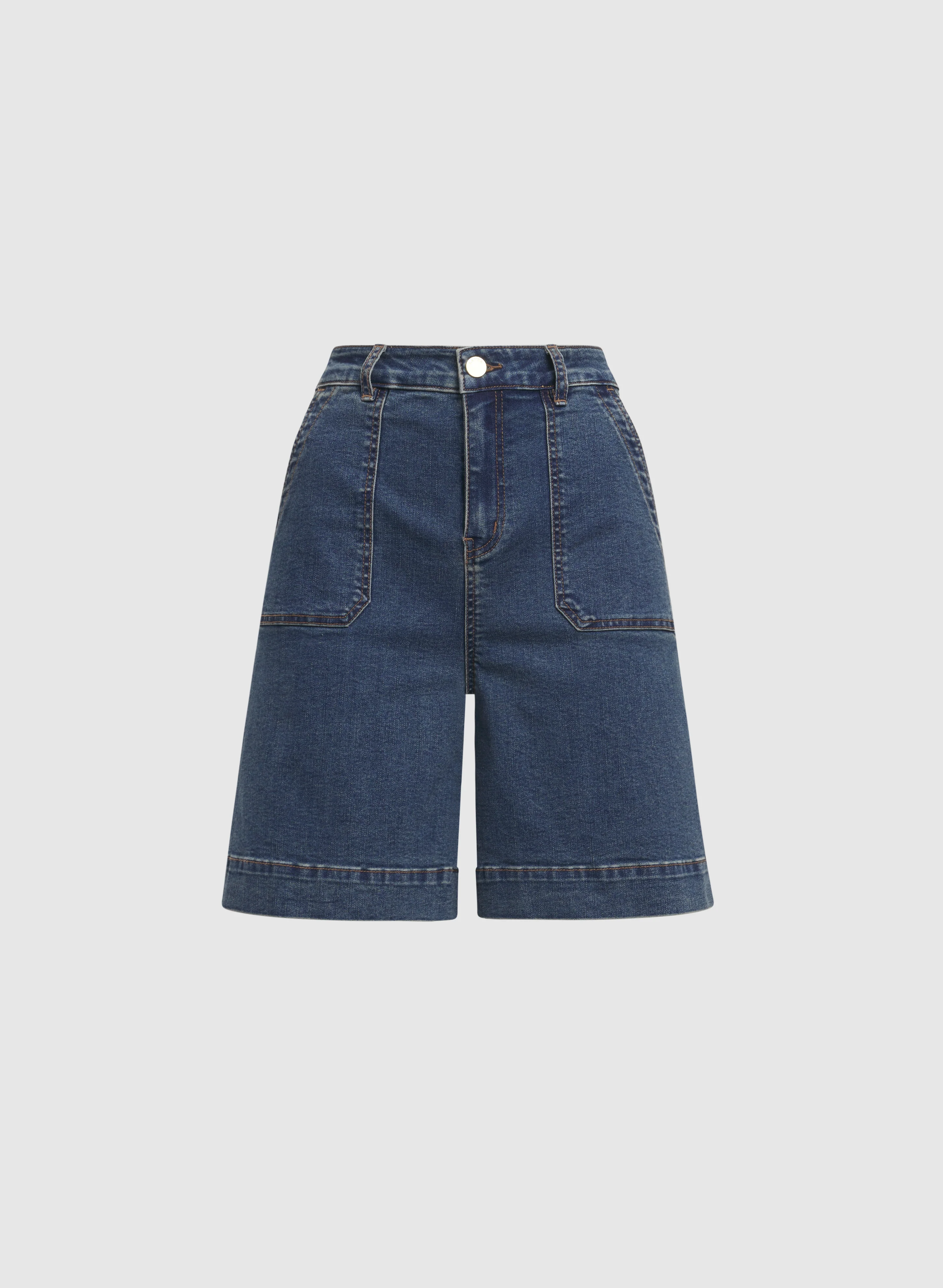 Belted Denim Shorts - Image 9