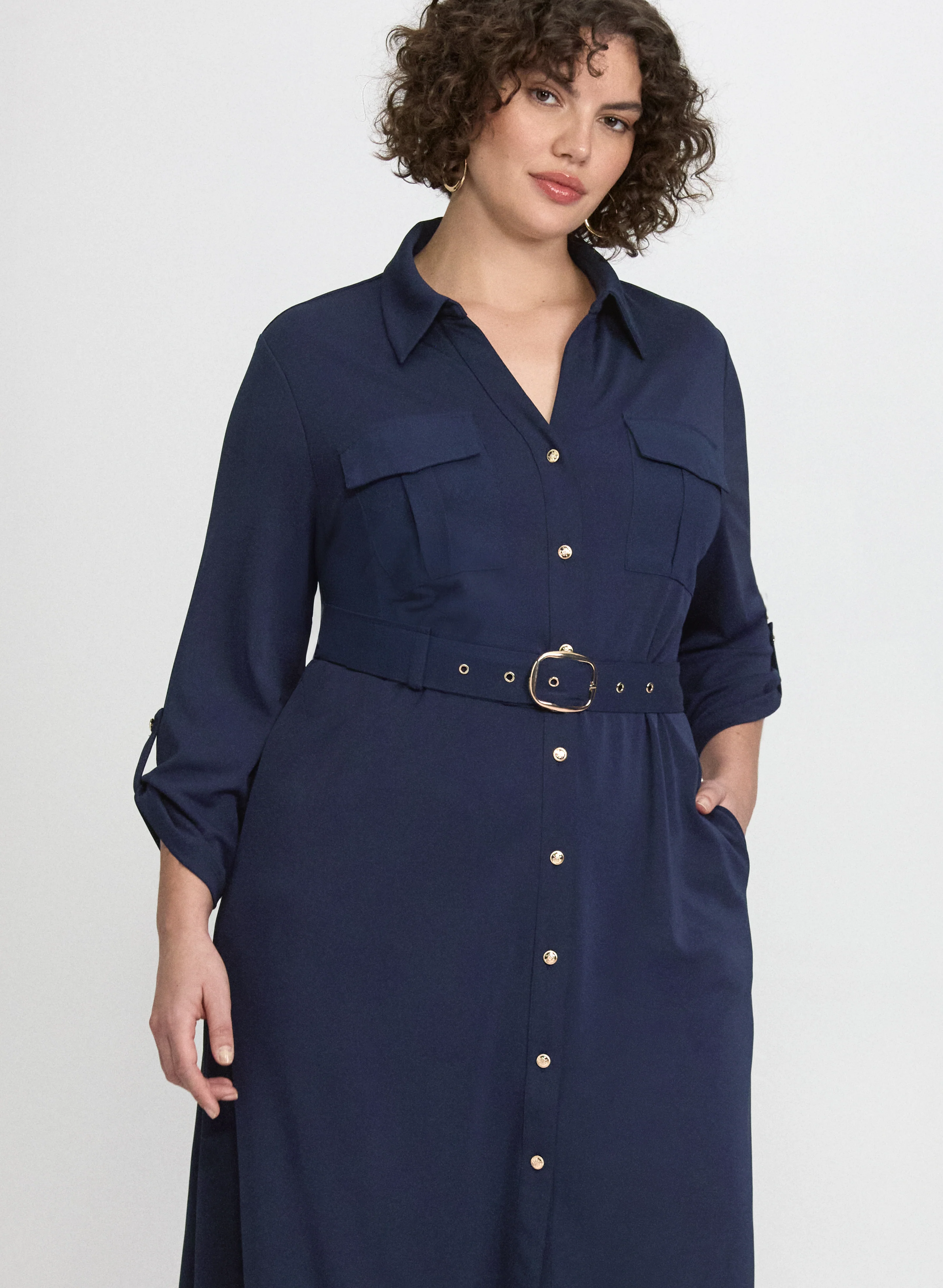 Belted Shirt Dress - Image 5