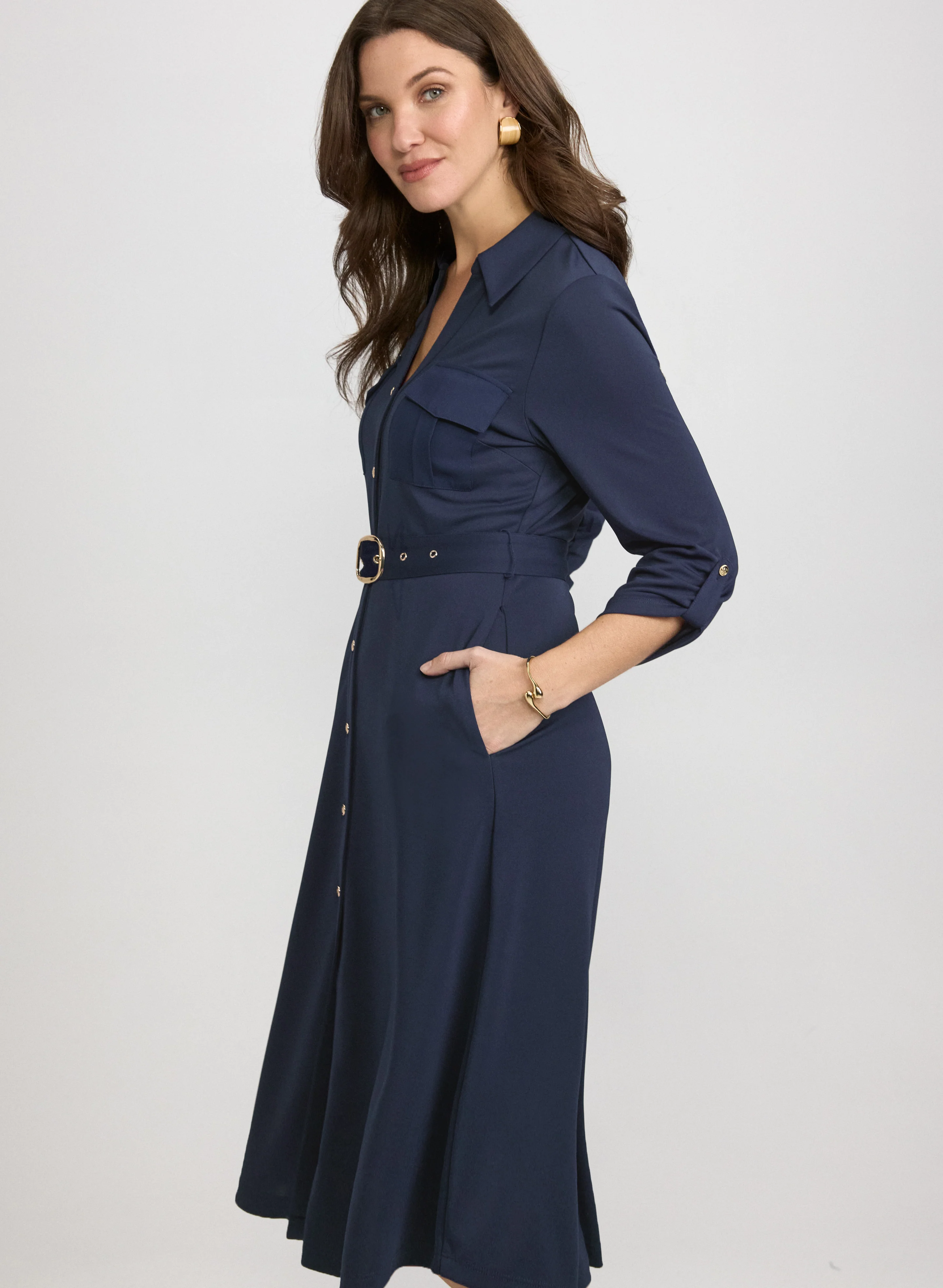 Belted Shirt Dress - Image 2