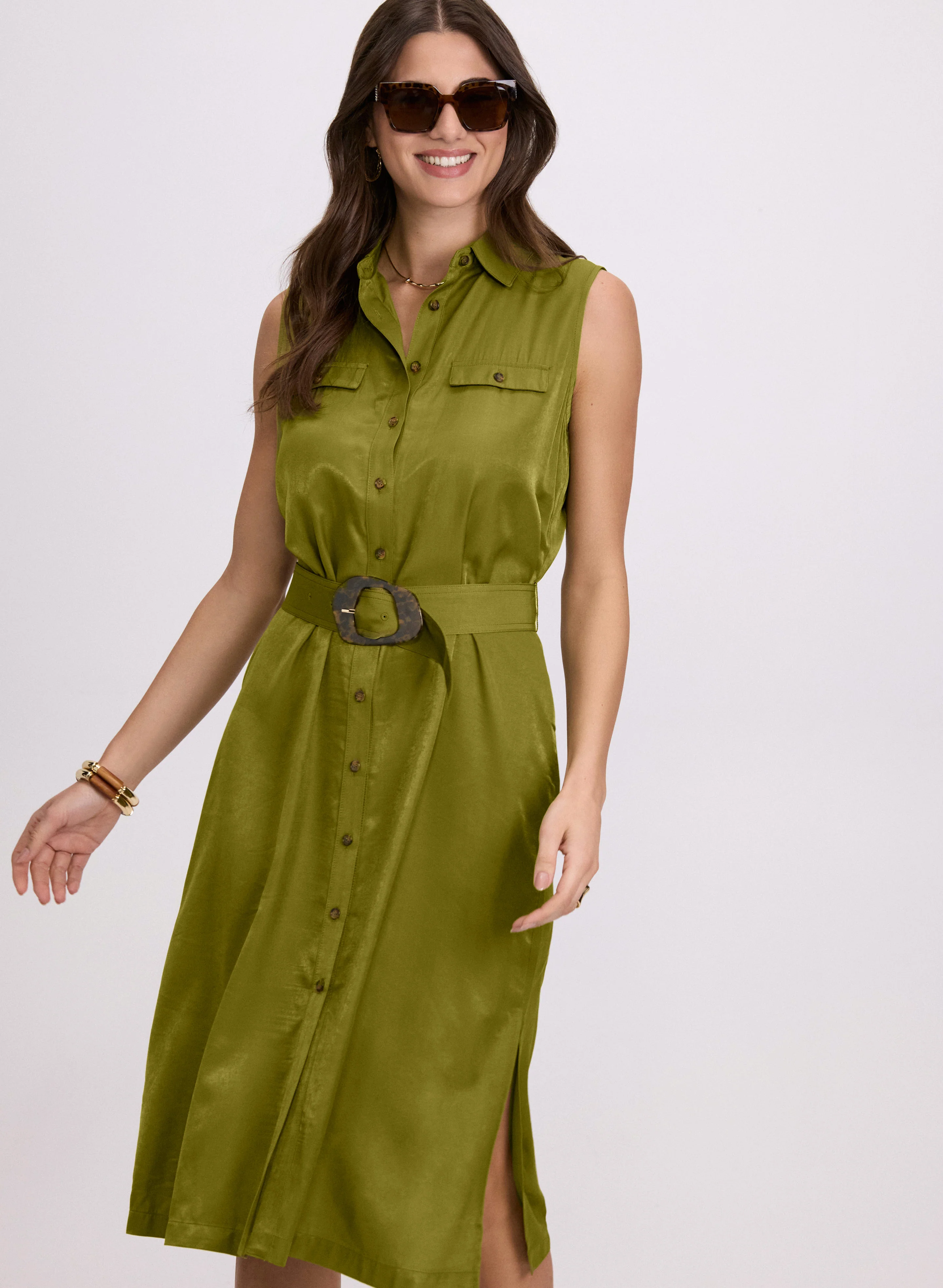 Belted Shirt Dress - Image 5