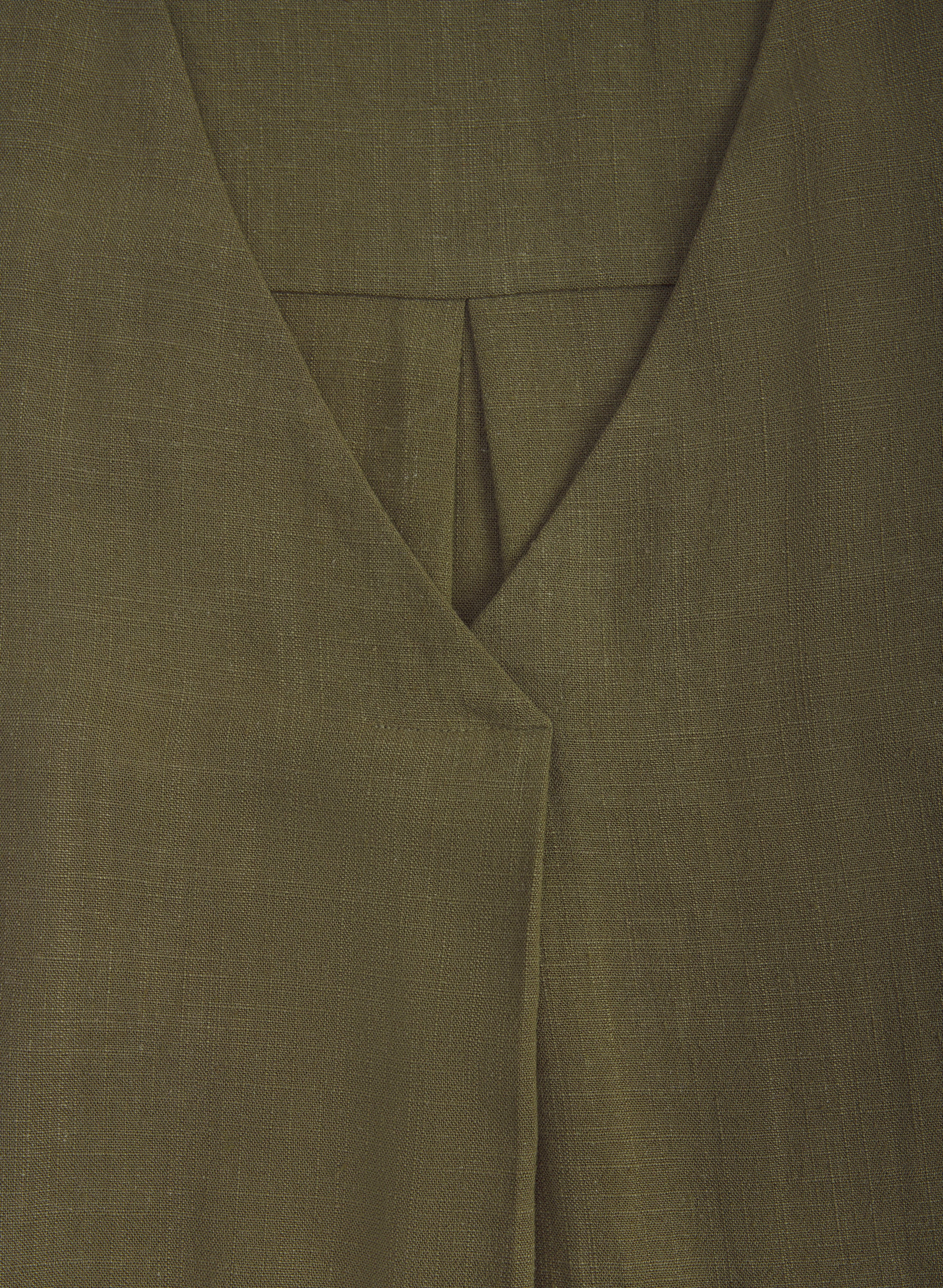 Belted Stretch Linen-Blend Dress - Image 7