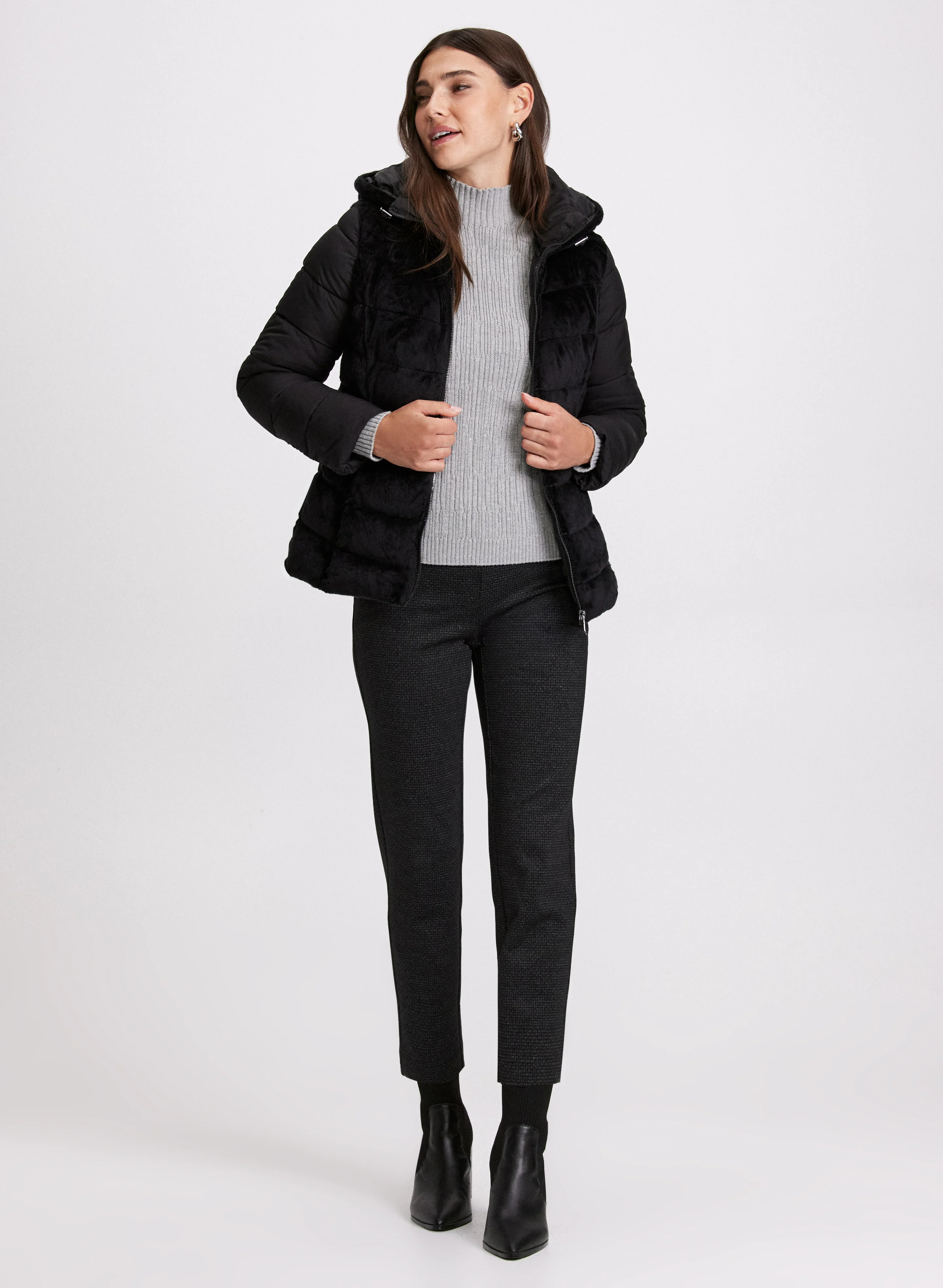Bernardo - Mixed Plush Puffer Jacket - Image 2