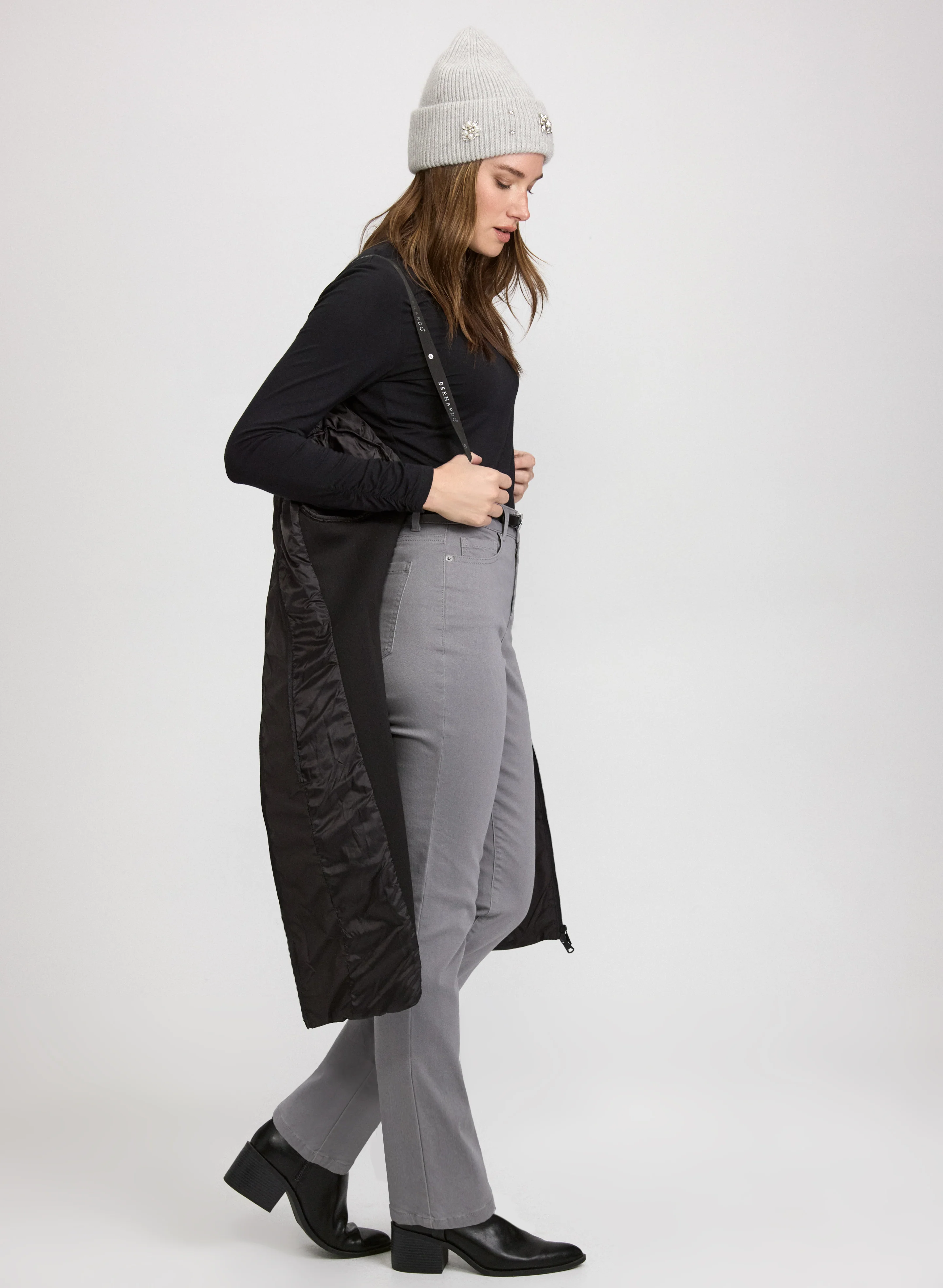 Bernardo - Quilted Scuba Detail Coat - Image 8