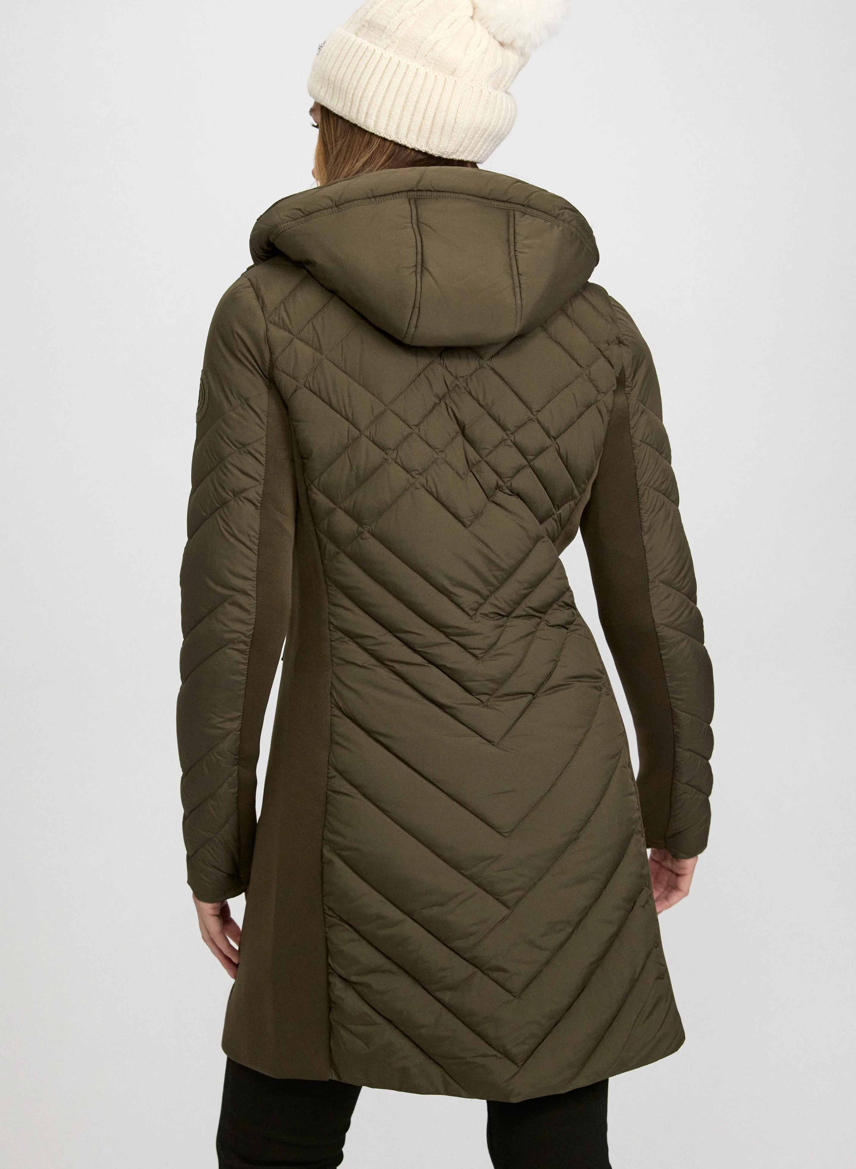 Bernardo - Quilted Scuba Detail Coat - Image 4