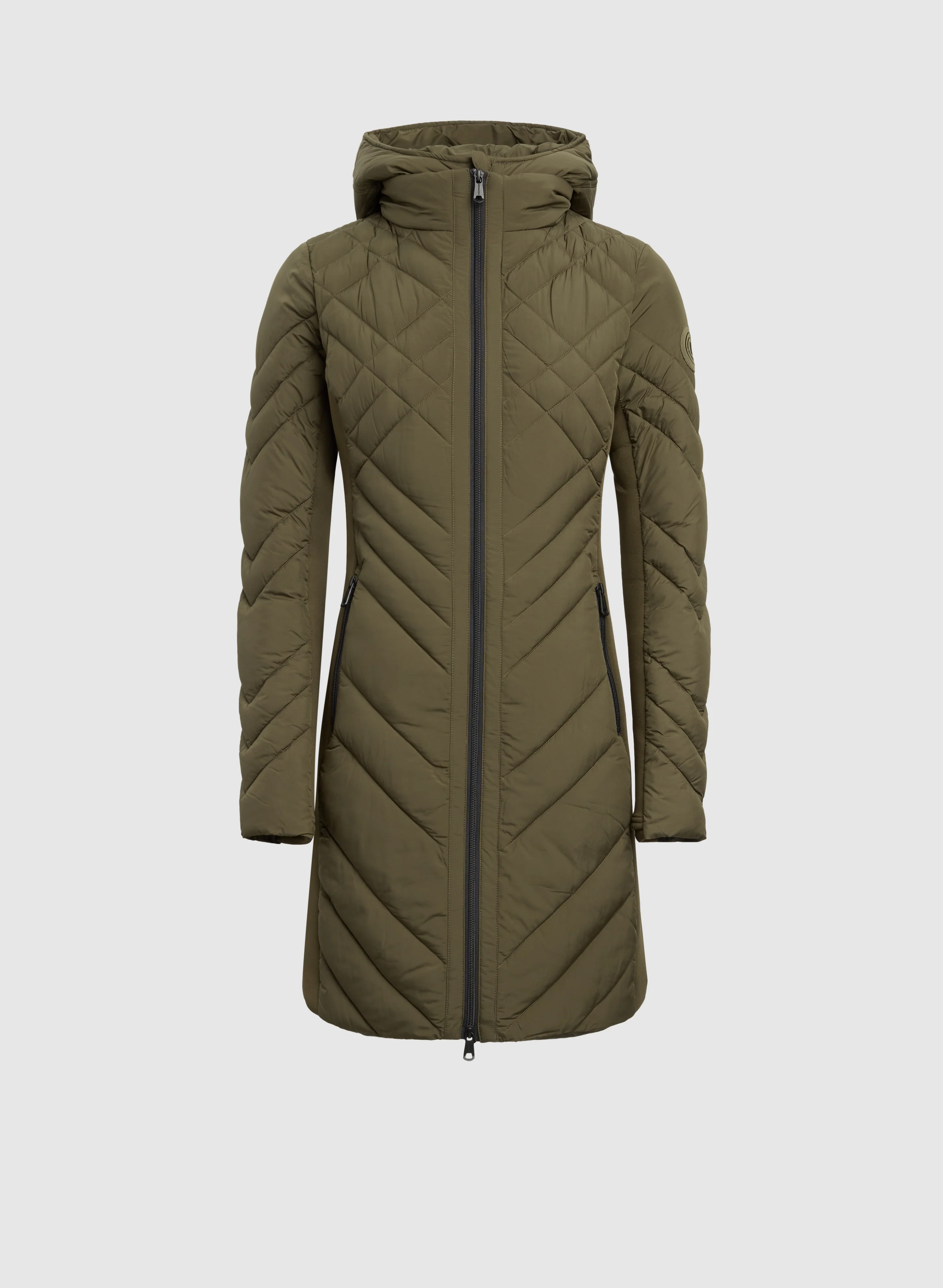 Bernardo - Quilted Scuba Detail Coat - Image 9