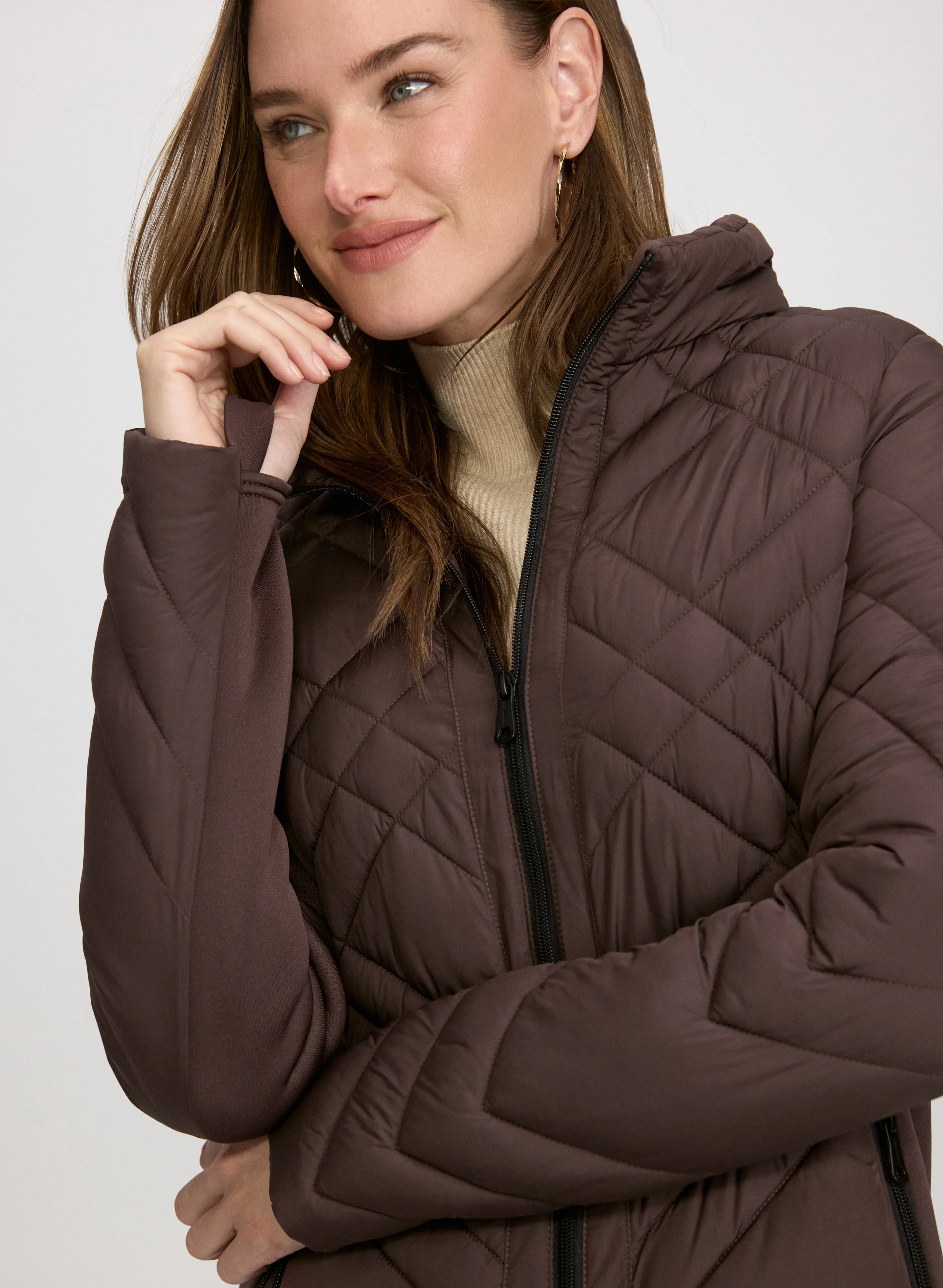 Bernardo - Quilted Scuba Detail Coat - Image 7