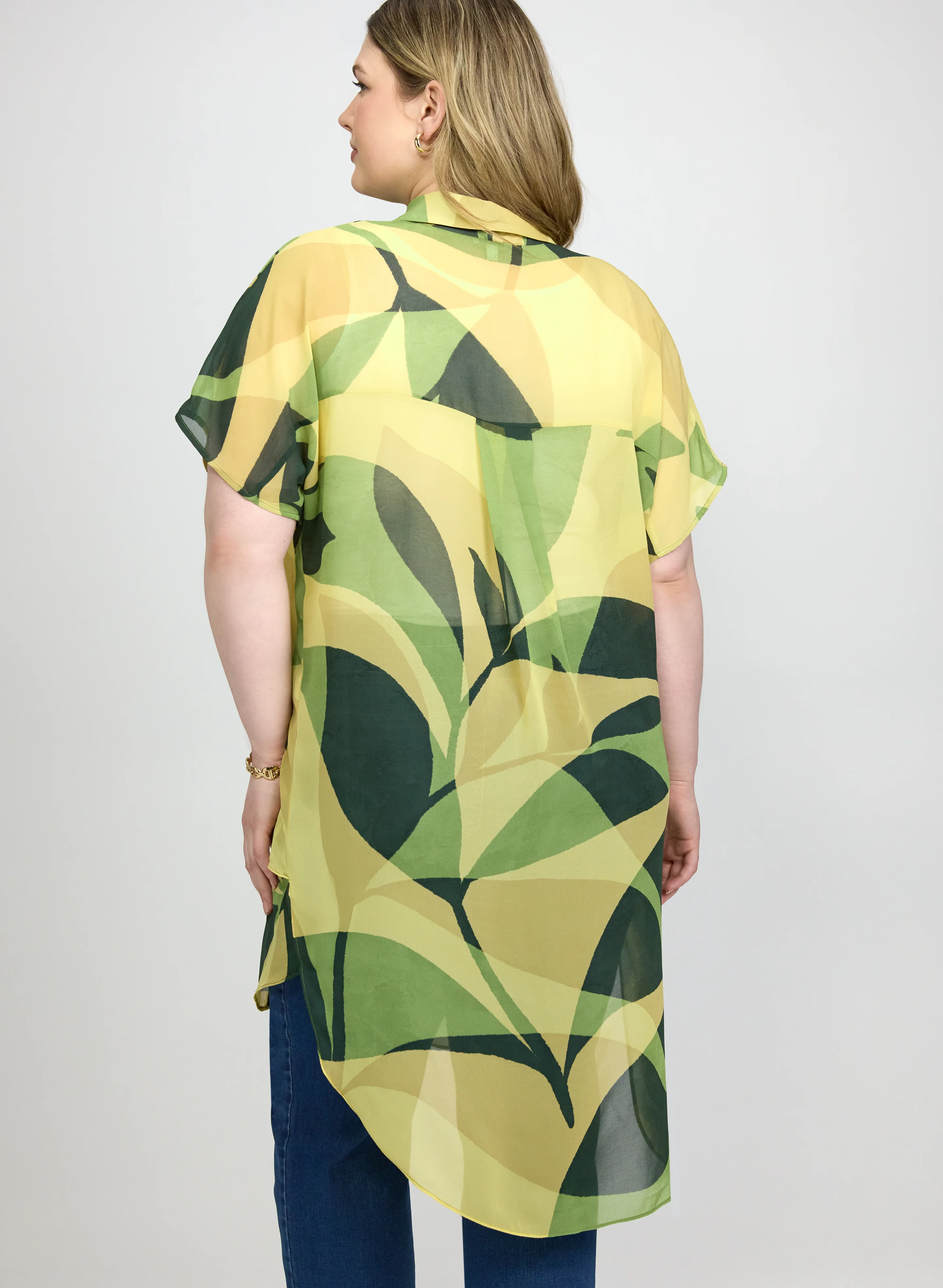Blouses Leaf Short Sleeve - Image 2