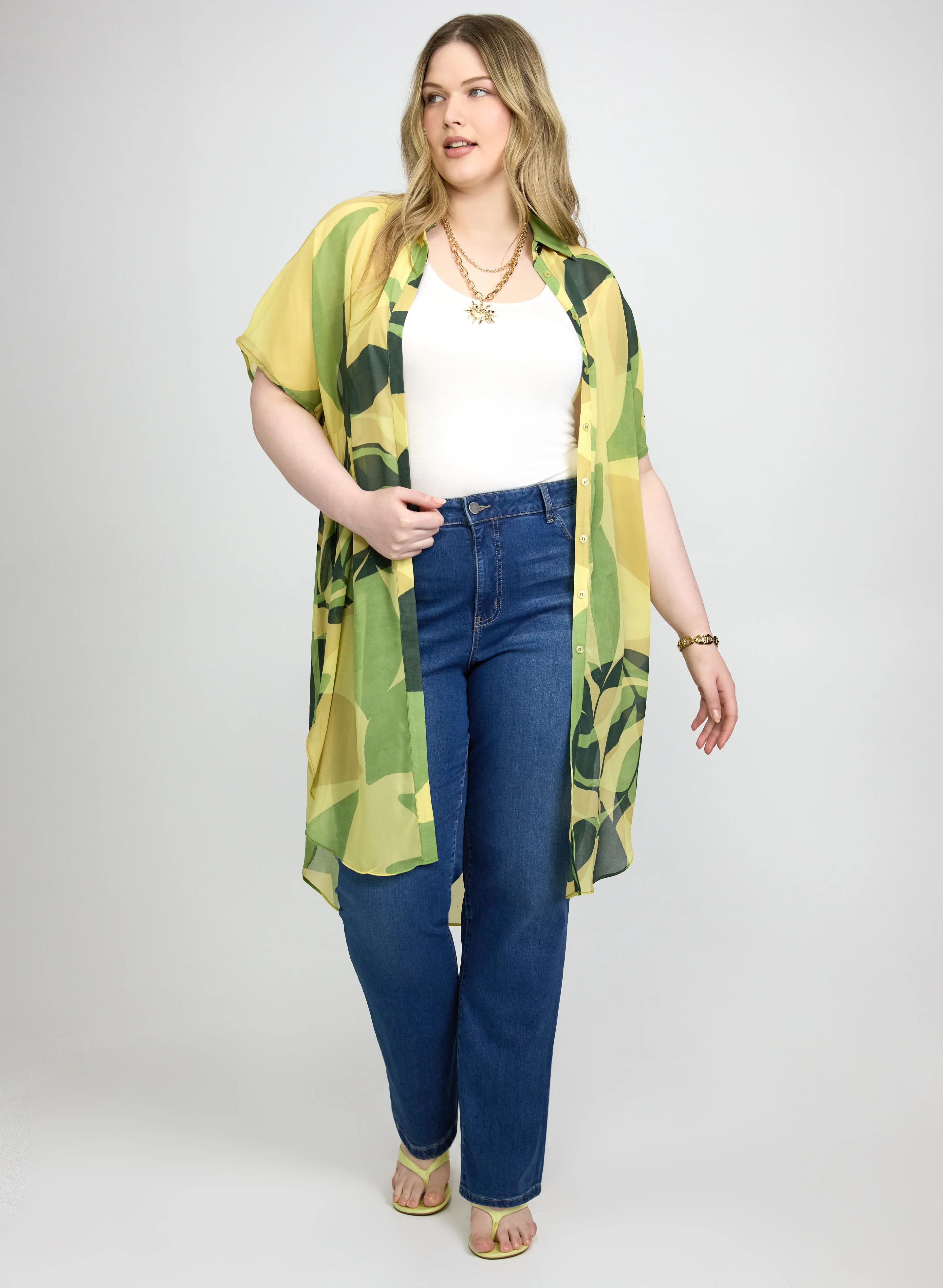 Blouses Leaf Short Sleeve - Image 3