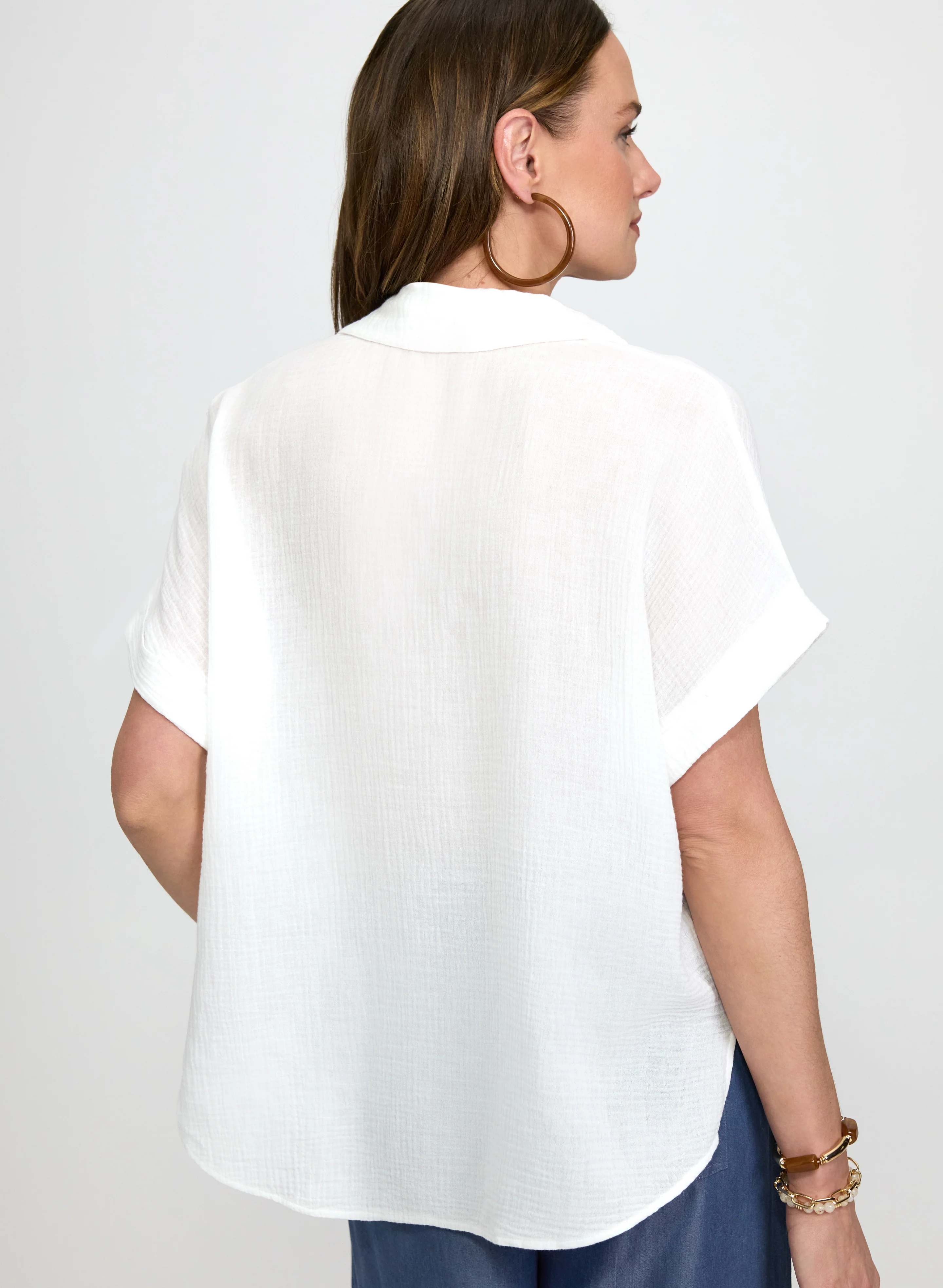 Rhinestone Palm Print Blouse - Image 4