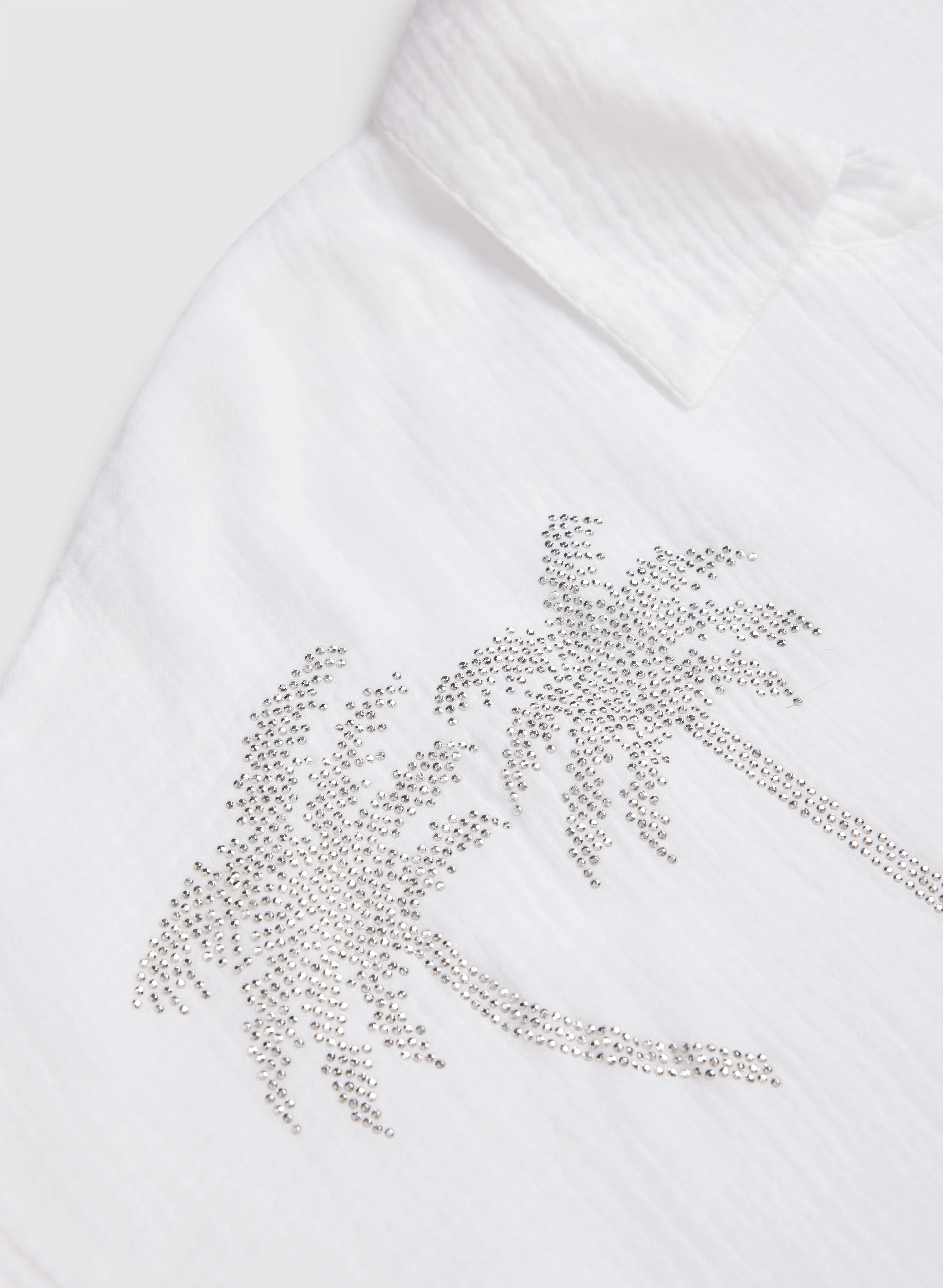 Rhinestone Palm Print Blouse - Image 6