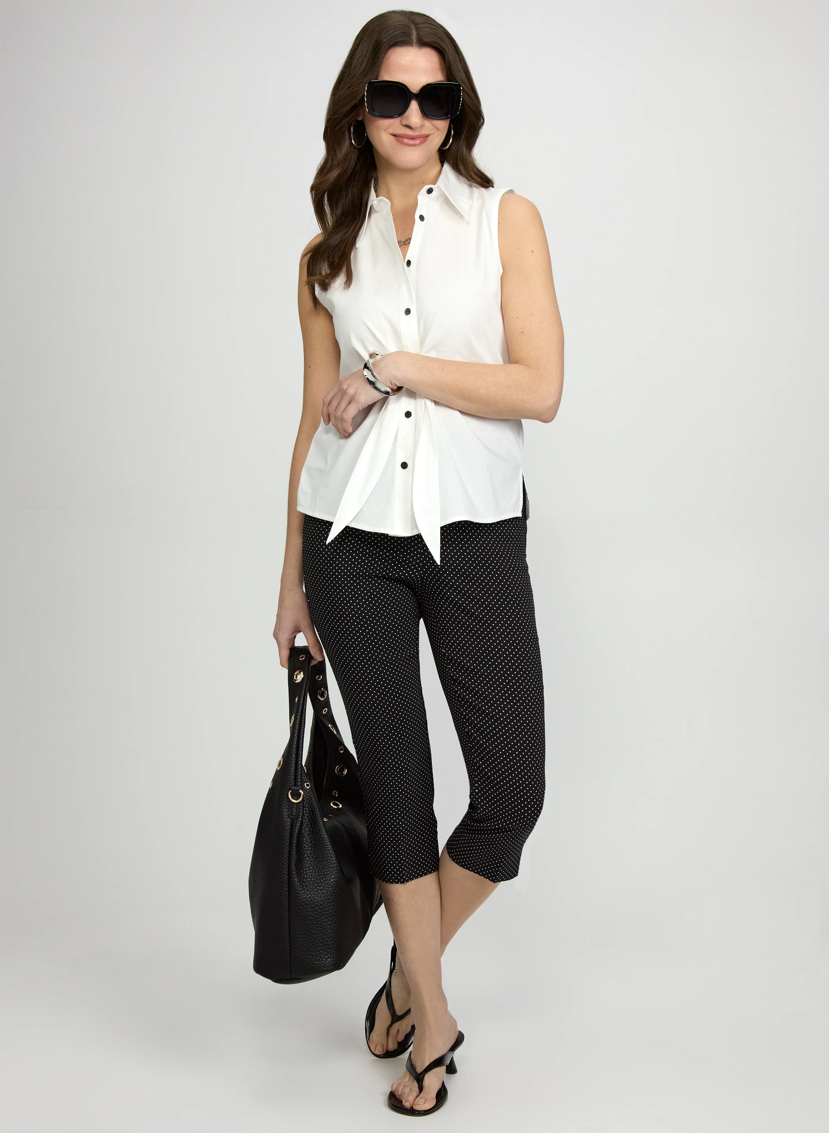 Sleeveless Knot-Front Blouse - Image 3