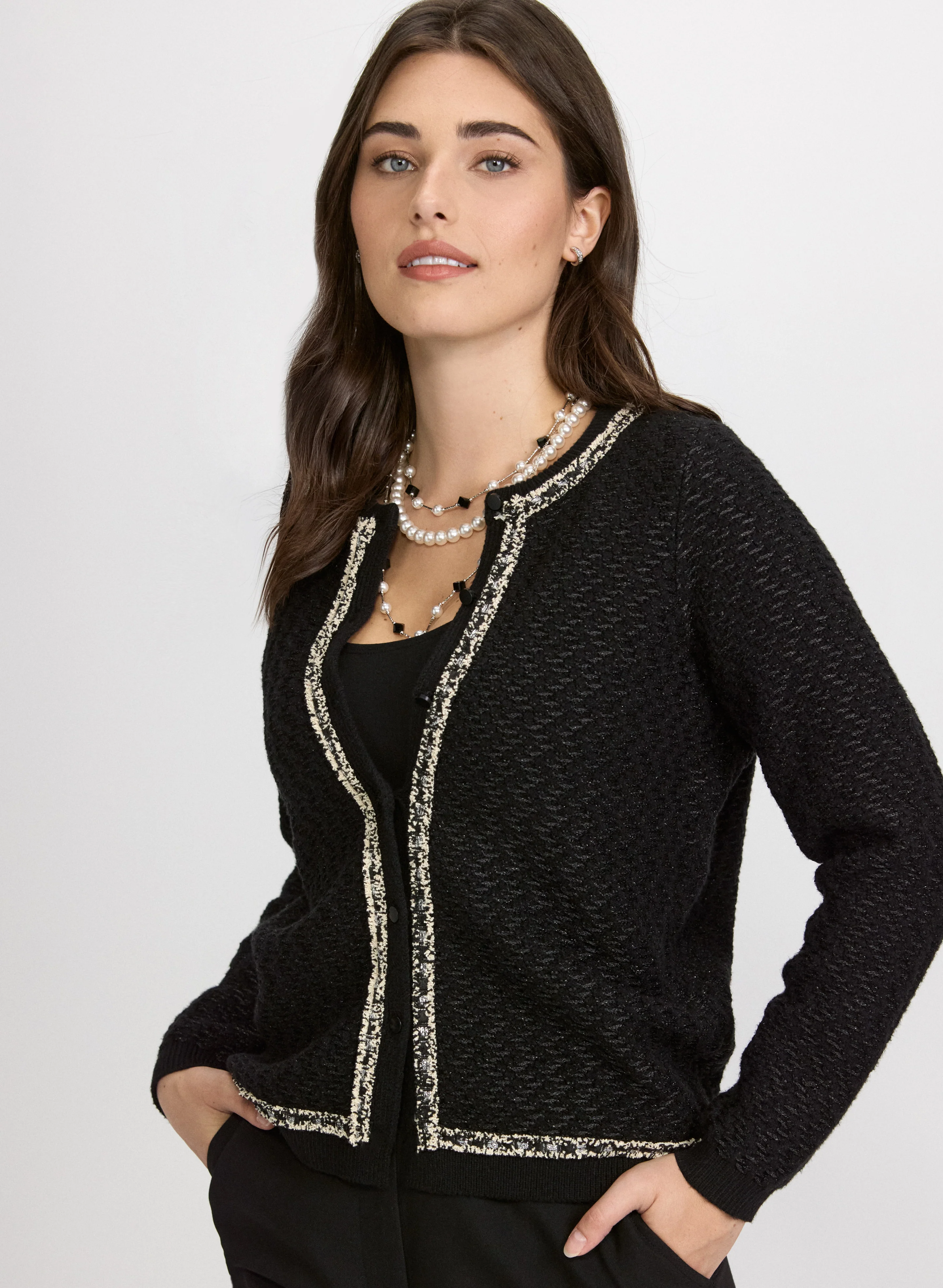 Bouclé Button Cardigan