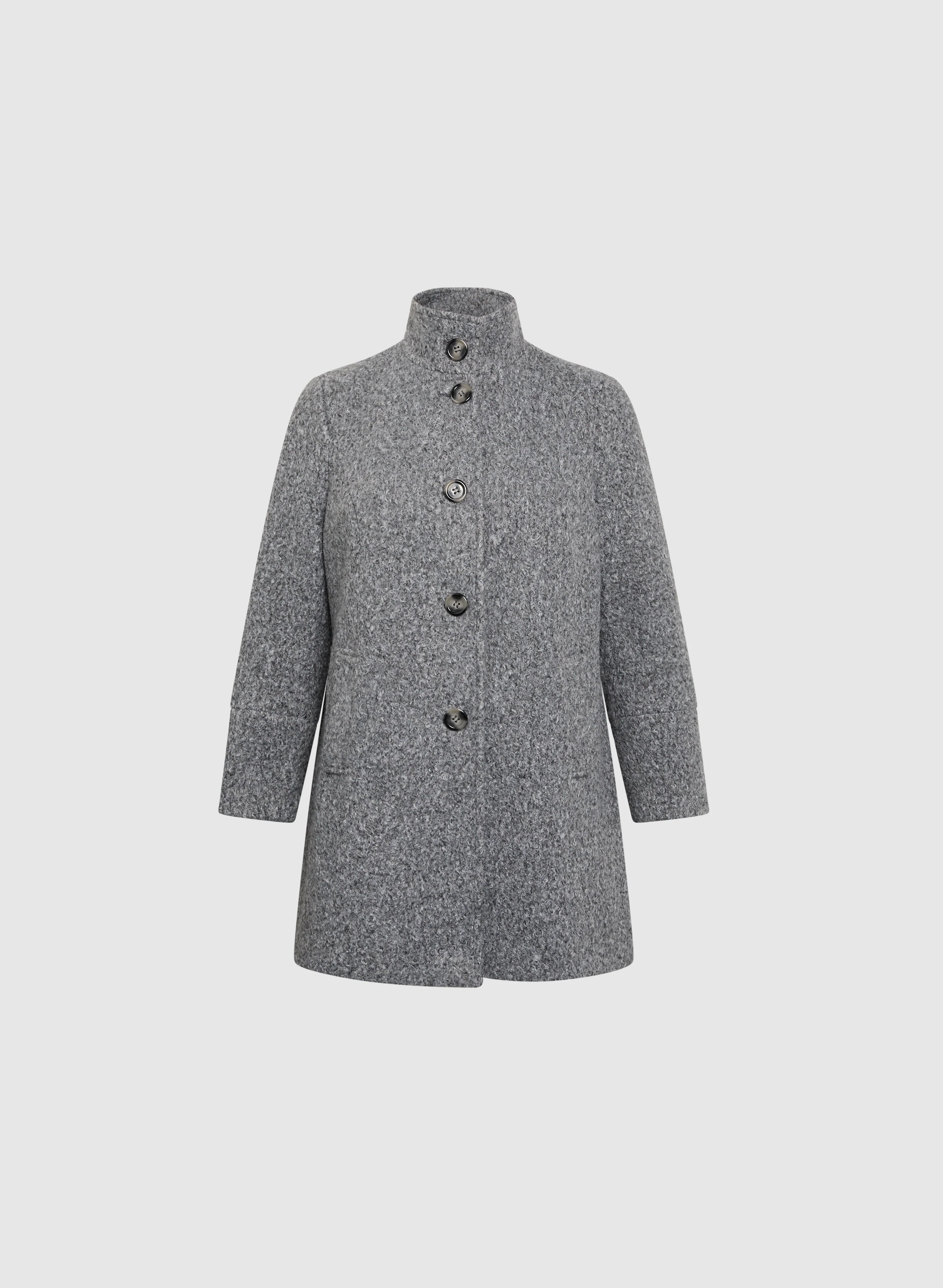 Bouclé Dolman Sleeve Coat - Image 5